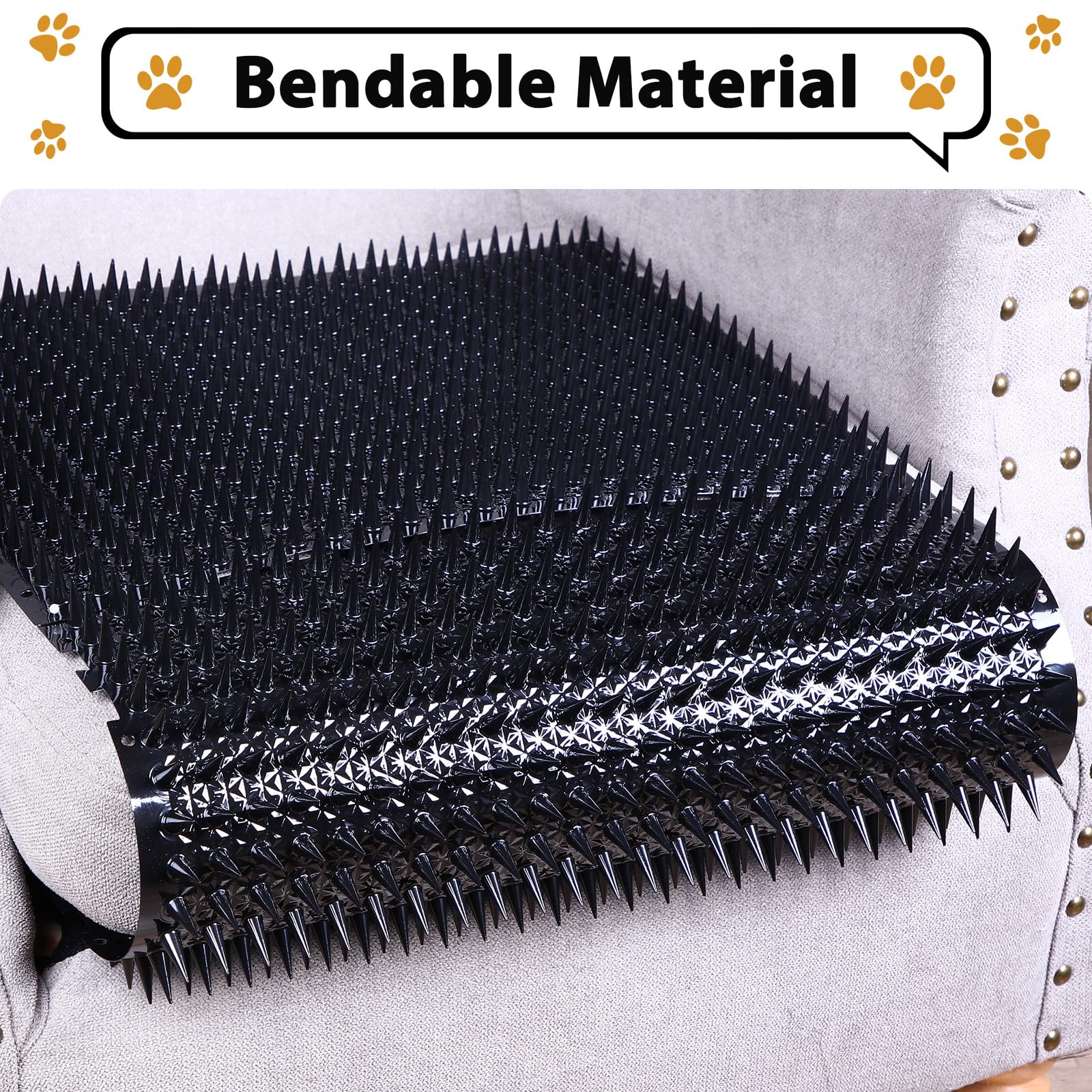 16 Pack Cat Repellent Outdoor Mat Cats Dogs Plastic Bendable Spiked Deterrent Training Repellent PET Mats with Spikes for Indoor
