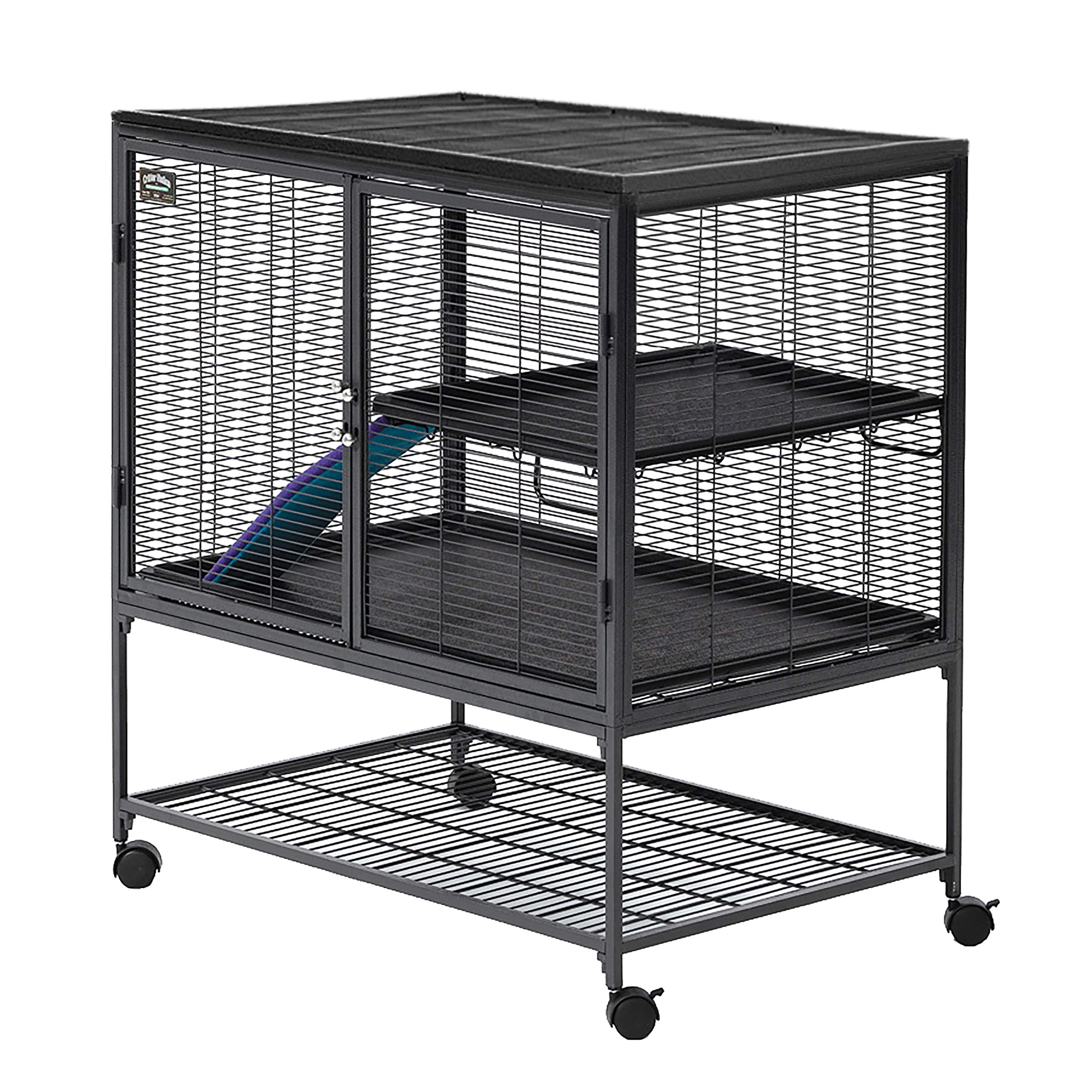 Midwest Homes For Pets Deluxe Critter Nation Single Unit Small Animal Cage (Model 161) Includes 1 Leak-Proof Pans, 1 Shelf, 1 Ra