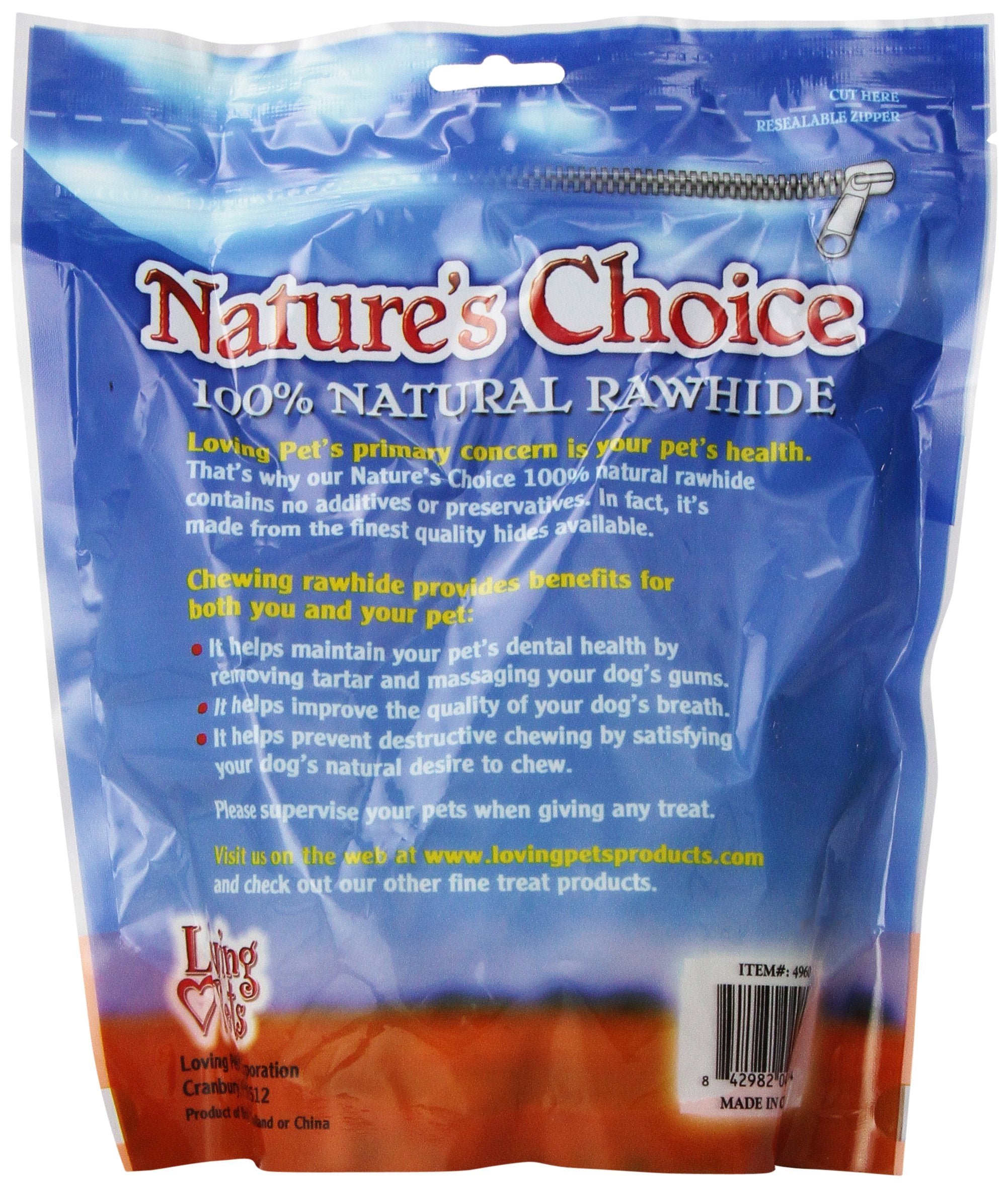 Loving Pets Natures Choice White Knotted Rawhide Bones for Dogs, 3-4 (for dogs less than 10 lbs)