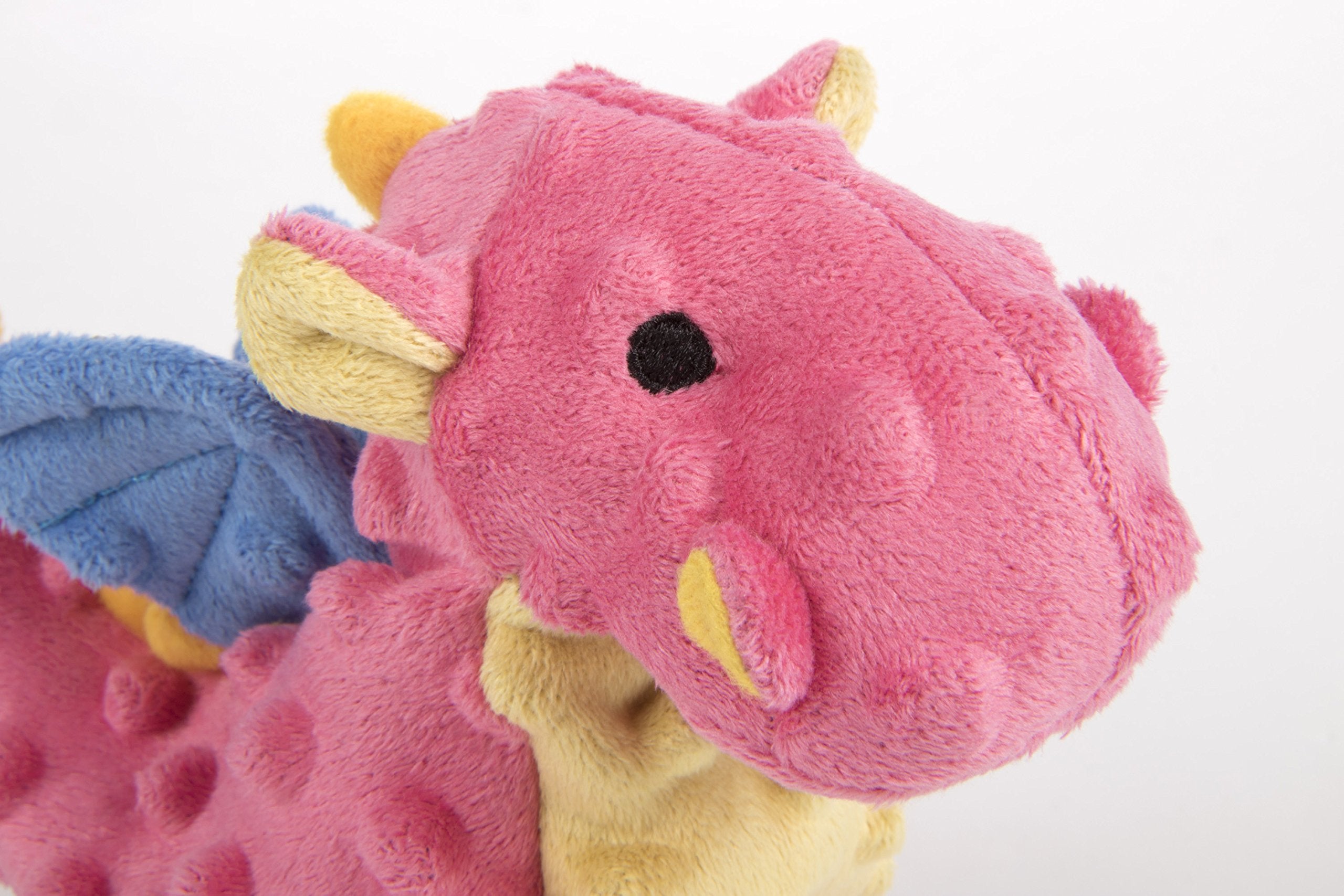 Godog Bubble Plush Dragons Squeaky Dog Toy, Chew Guard Technology - Coral, Small