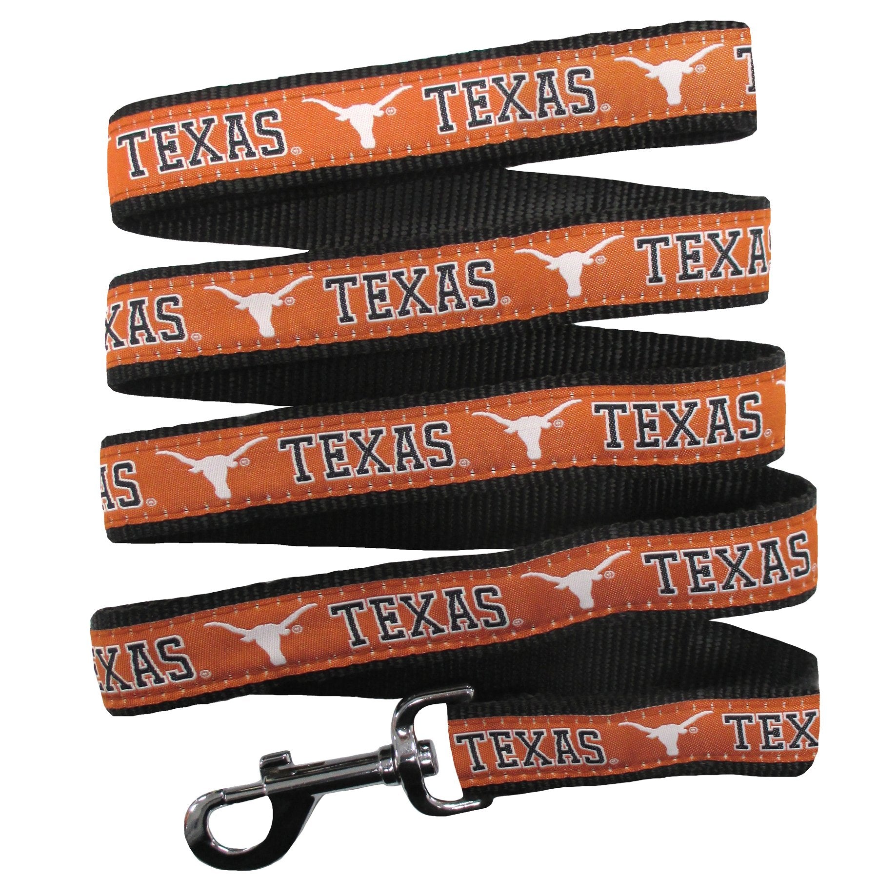 Ncaa Pet Leash, Medium, Texas Longhorns, Shiny & Colorful Leash For Dogs & Cats Licensed By The Ncaa