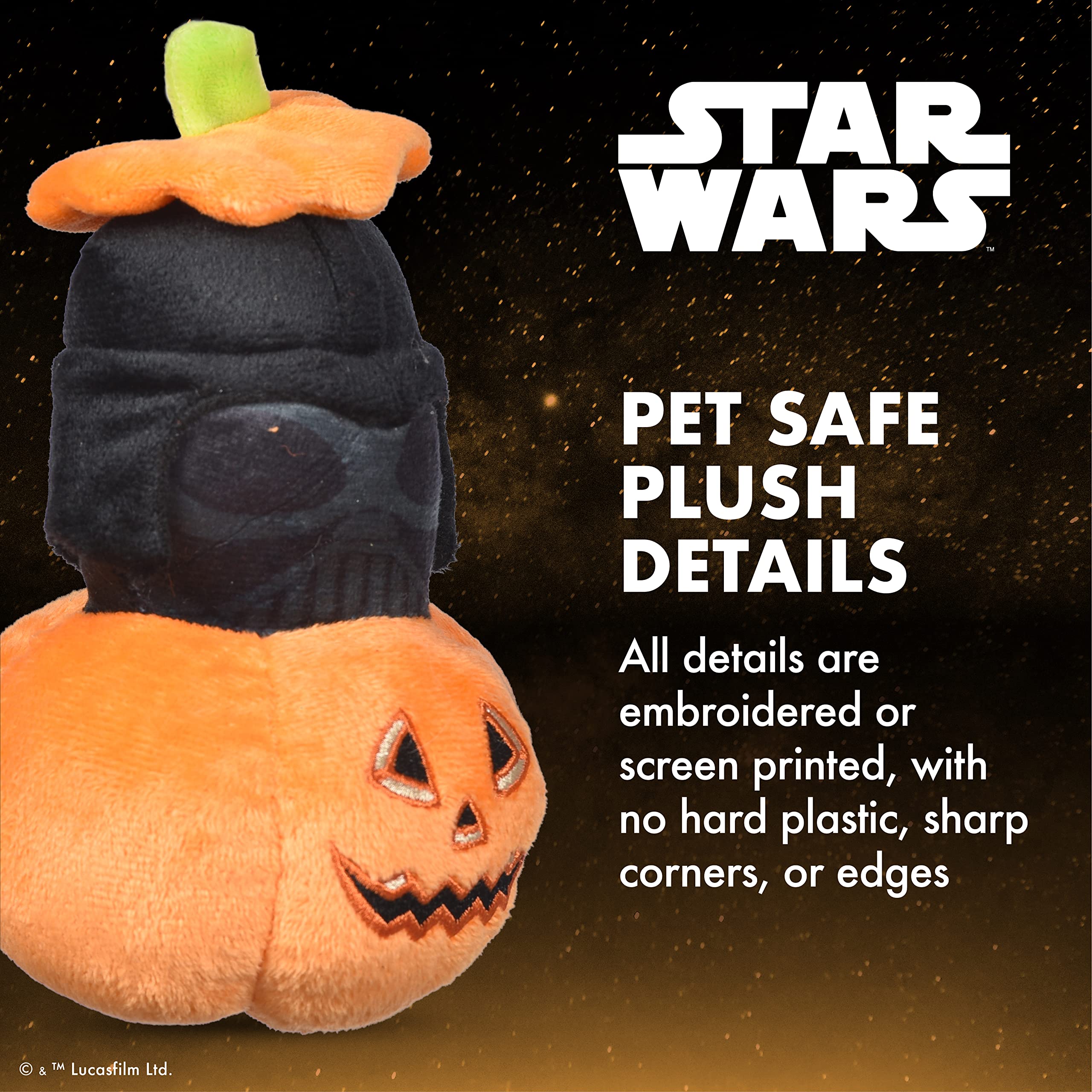 Star Wars Halloween Darth Vader Pumpkin 6    Squeaky Plush Pet Toy | For Pets Squeaky Toy | Dog Toys, Darth Vader | Gifts For Pe