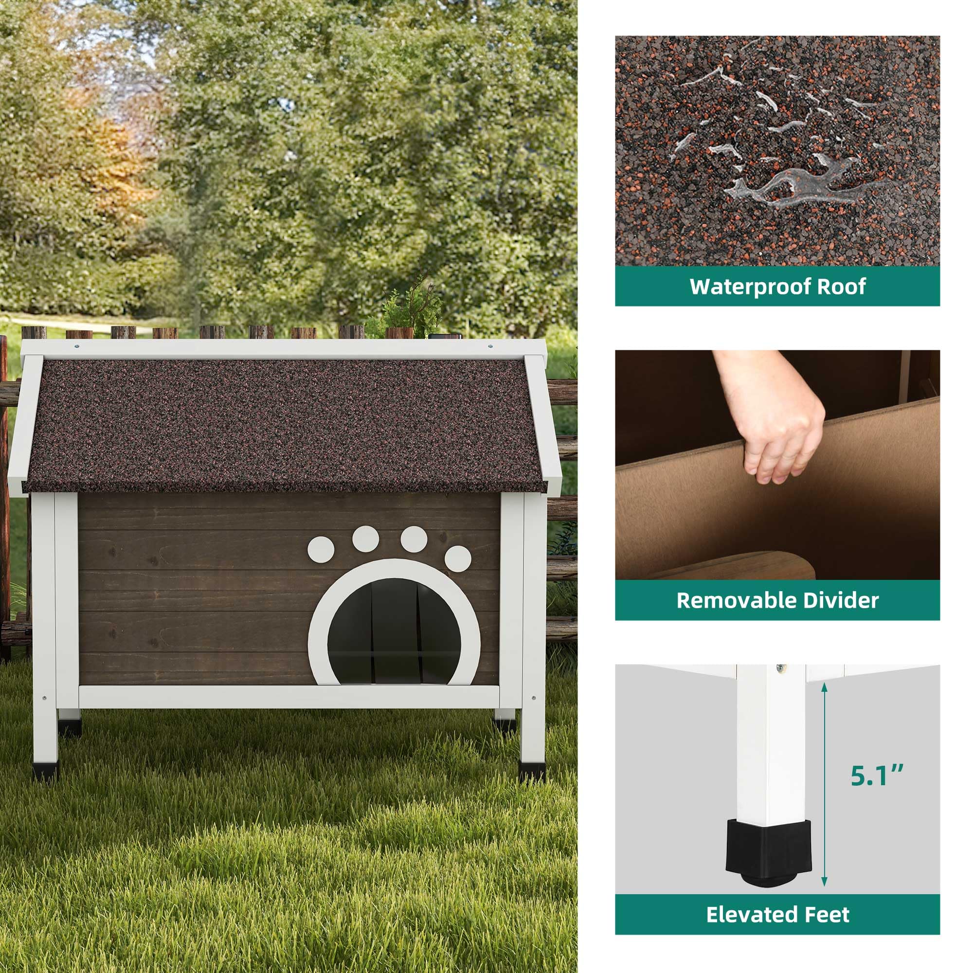 Yitahome Outdoor Cat House Insulated, With All-Round Foam, Large Outside Feral Cat Shelter Weatherproof, Winter Cat House For Mu