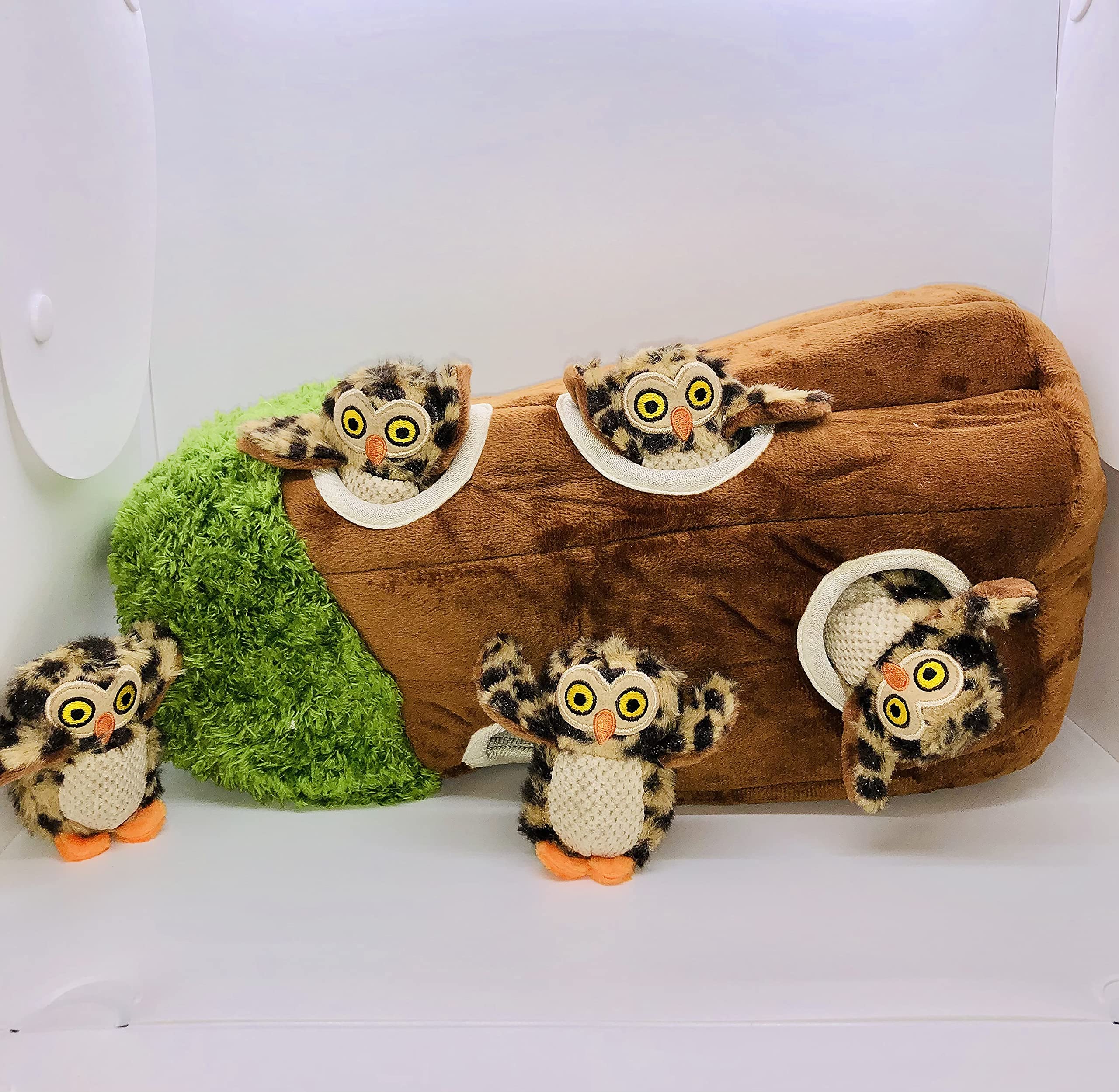 Glow Pups Dog Toy Tree With Hide And Seek Plush Toys, Owl Dog Toy, Dog Squeaky Toy, Puzzle Toy For Small And Medium Size Dogs, Dog Toy With Squeaker, Multipack Dog Toy (Tree With Owls, Large)