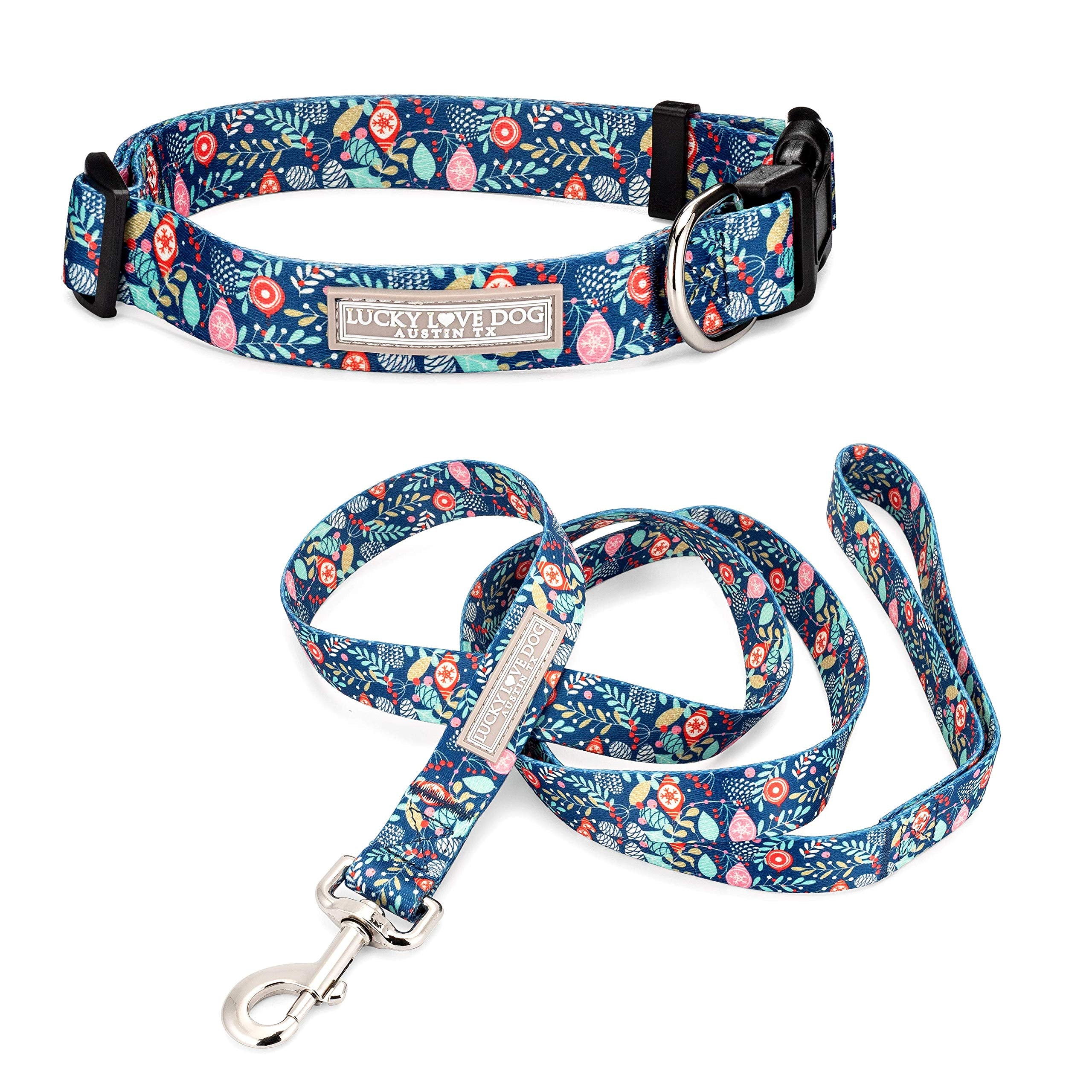 Lucky Love Dog - Adjustable Collar And Leash Set With Easy Click Buckle For Small To Large Dogs, Durable, & Comfortable Collar F