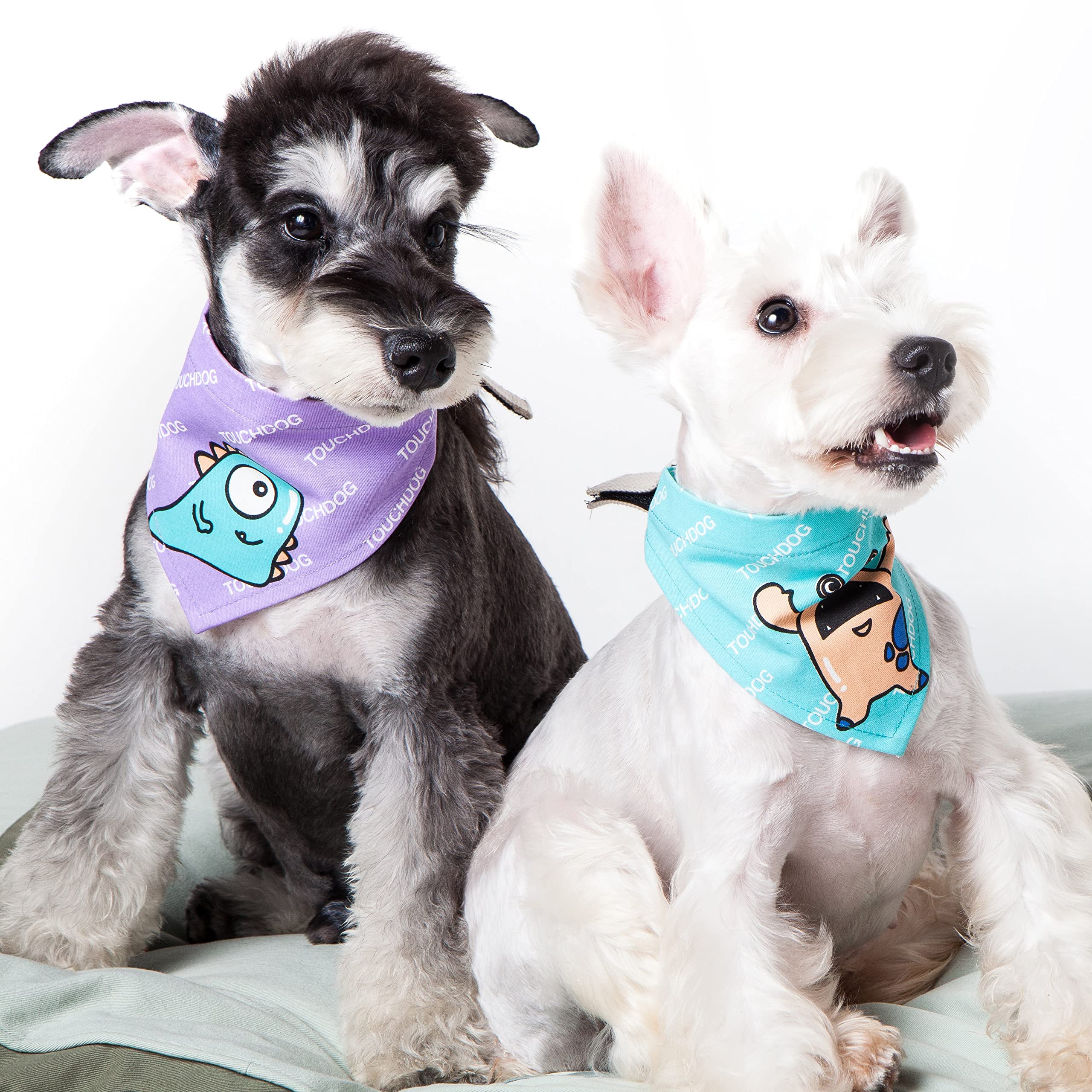 Touchdog  Bad-to-the-Bone Elephant Patterned Fashionable hook and loop Bandana(D0102HAXSS7.)