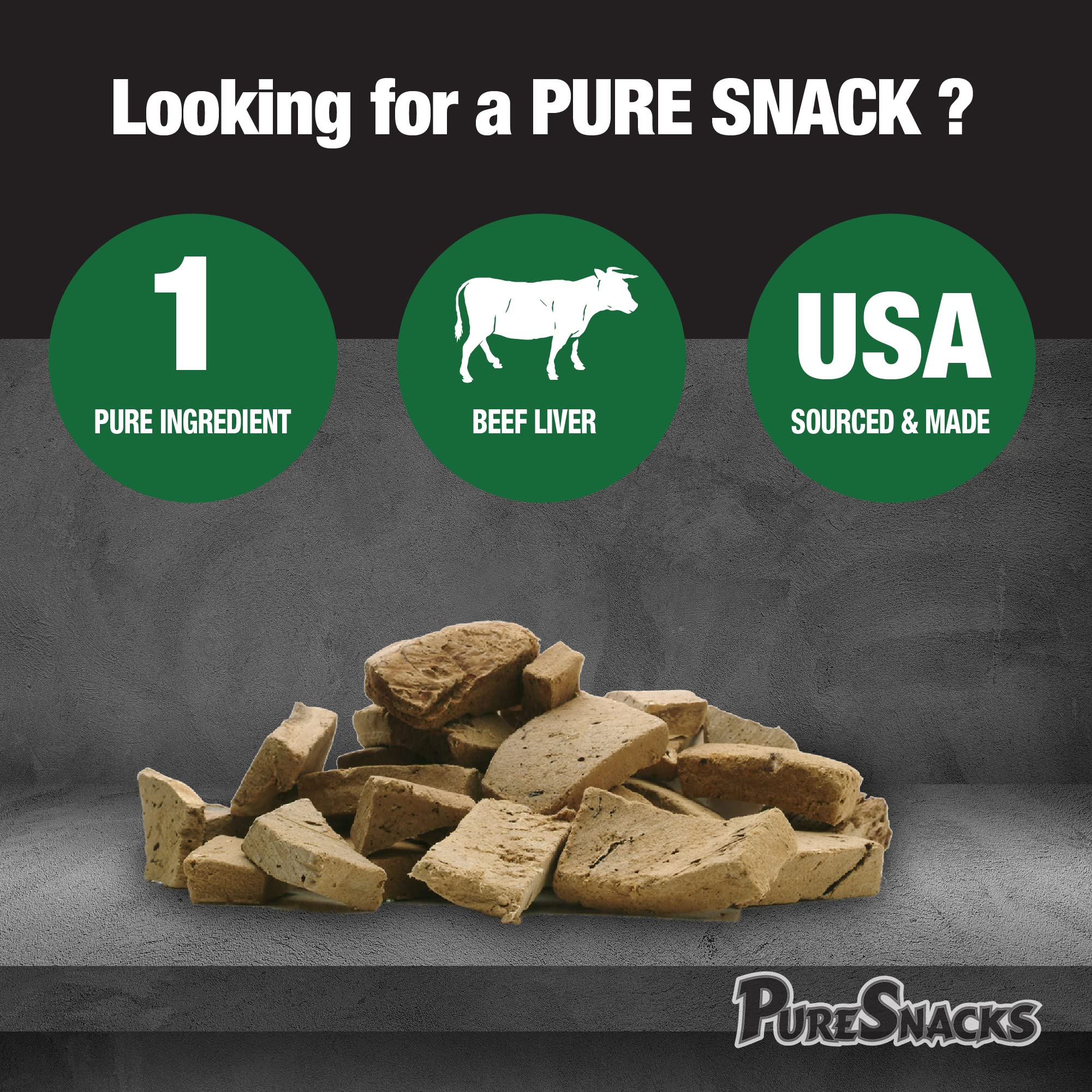 PureSnacks Beef Liver Freeze-Dried Treats for Dogs, 14.4oz | 410g - Super Value Size, 2PS410BL4