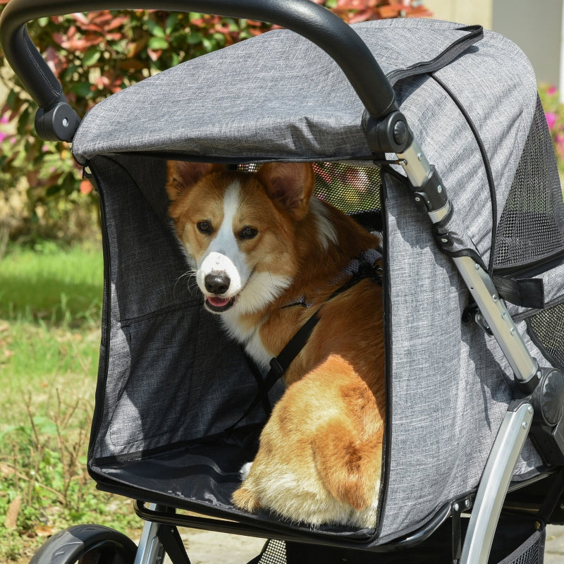 Travel Pet Stroller with Adjustable Handlebar