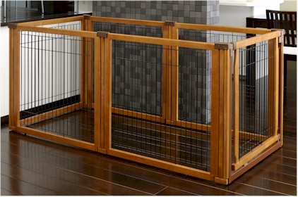 Richell Convertible Elite 6 Panel Pet Gate Black