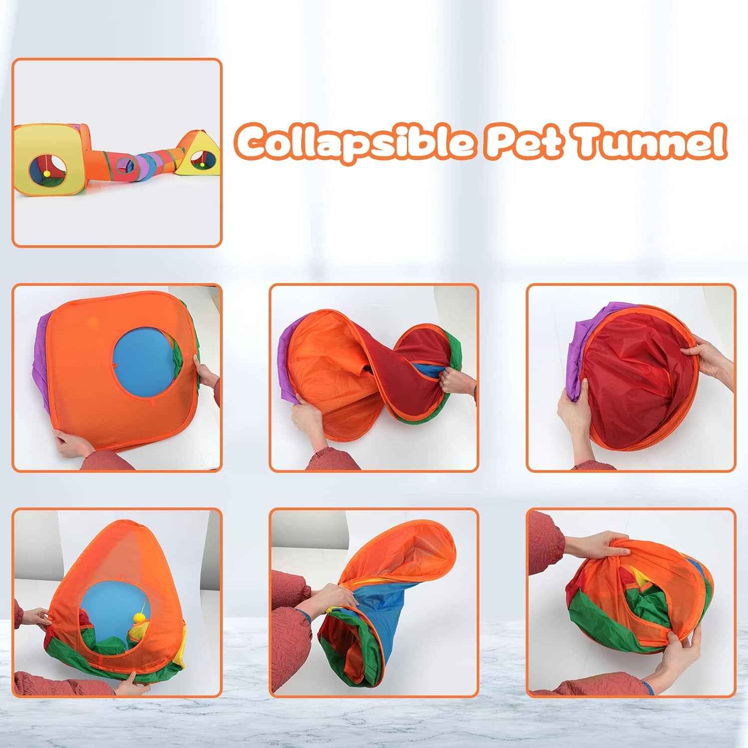 Rabbit Tunnel Toy Collapsible Play Tube Cube & Tent Set