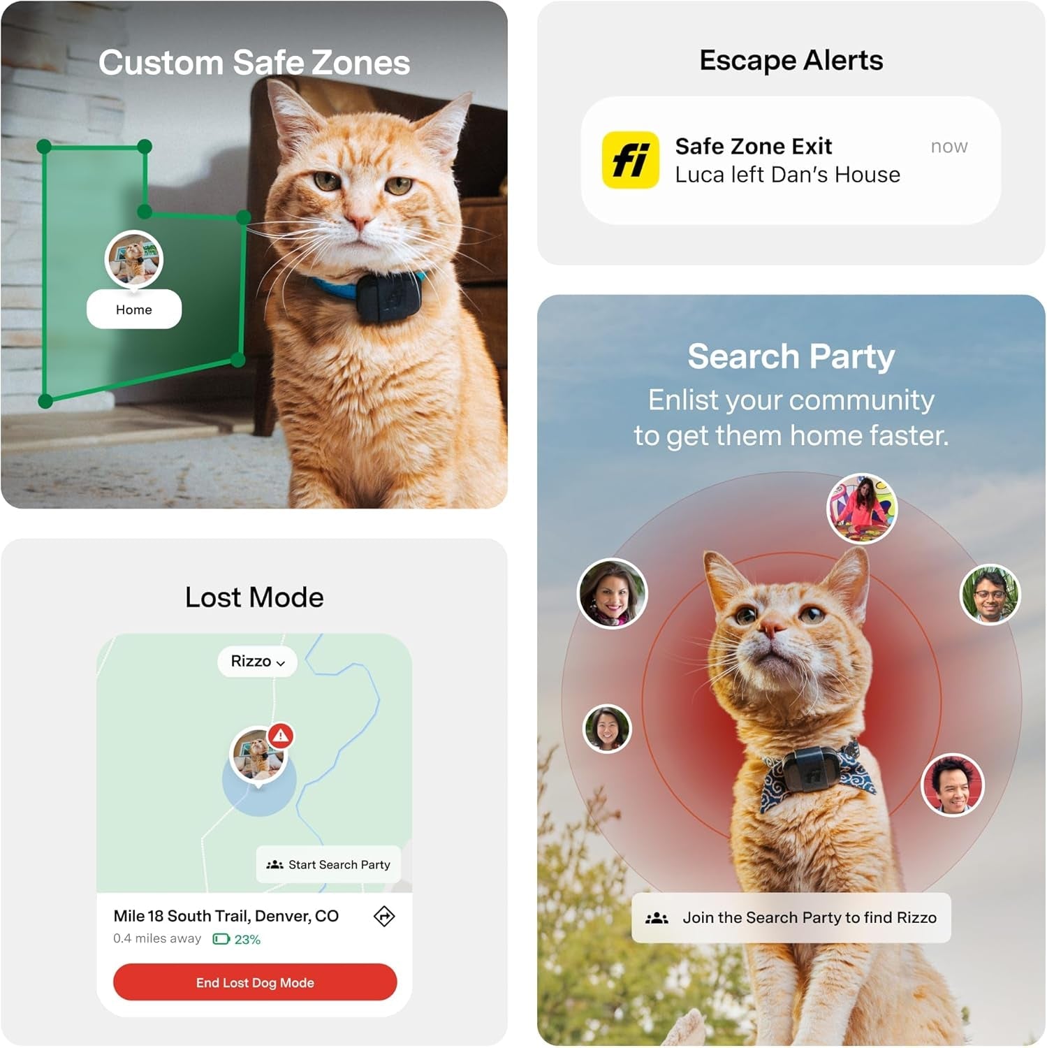 Fi Mini GPS Cat Tracker – Escape Alerts, 6-Week Battery & IP68 Waterproof