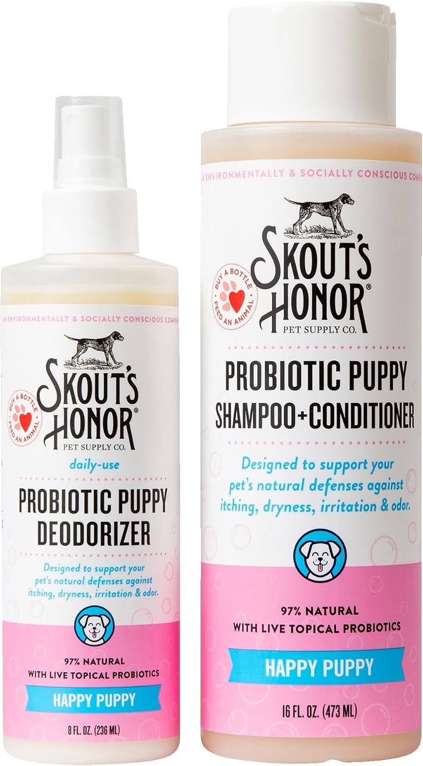 Happy Puppy Probiotic Grooming Bundle  Shampoo, Conditioner & Deodorizer