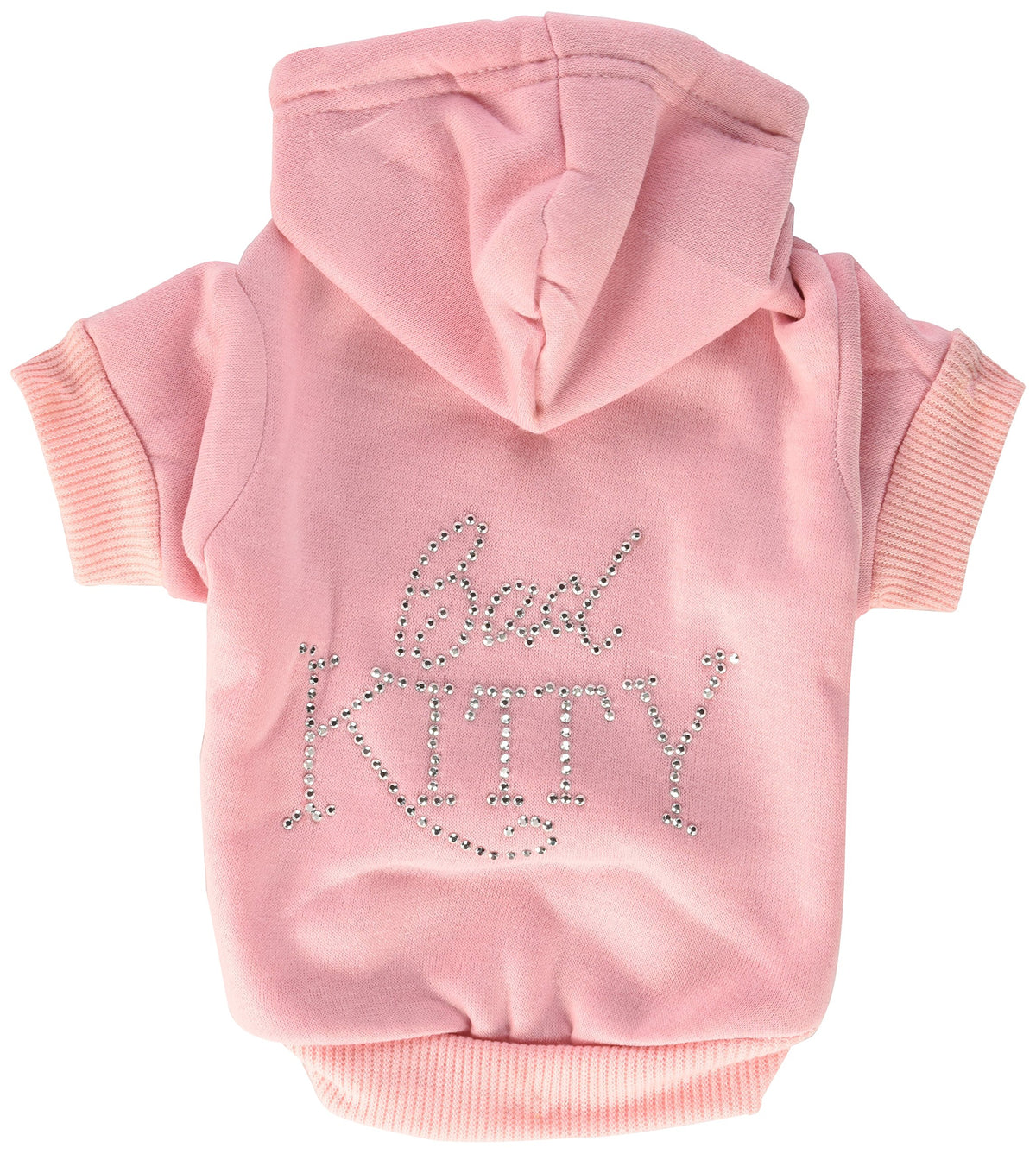 Mirage Pet Products 10-Inch Bad Kitty Rhinestud Hoodie, Small, Pink