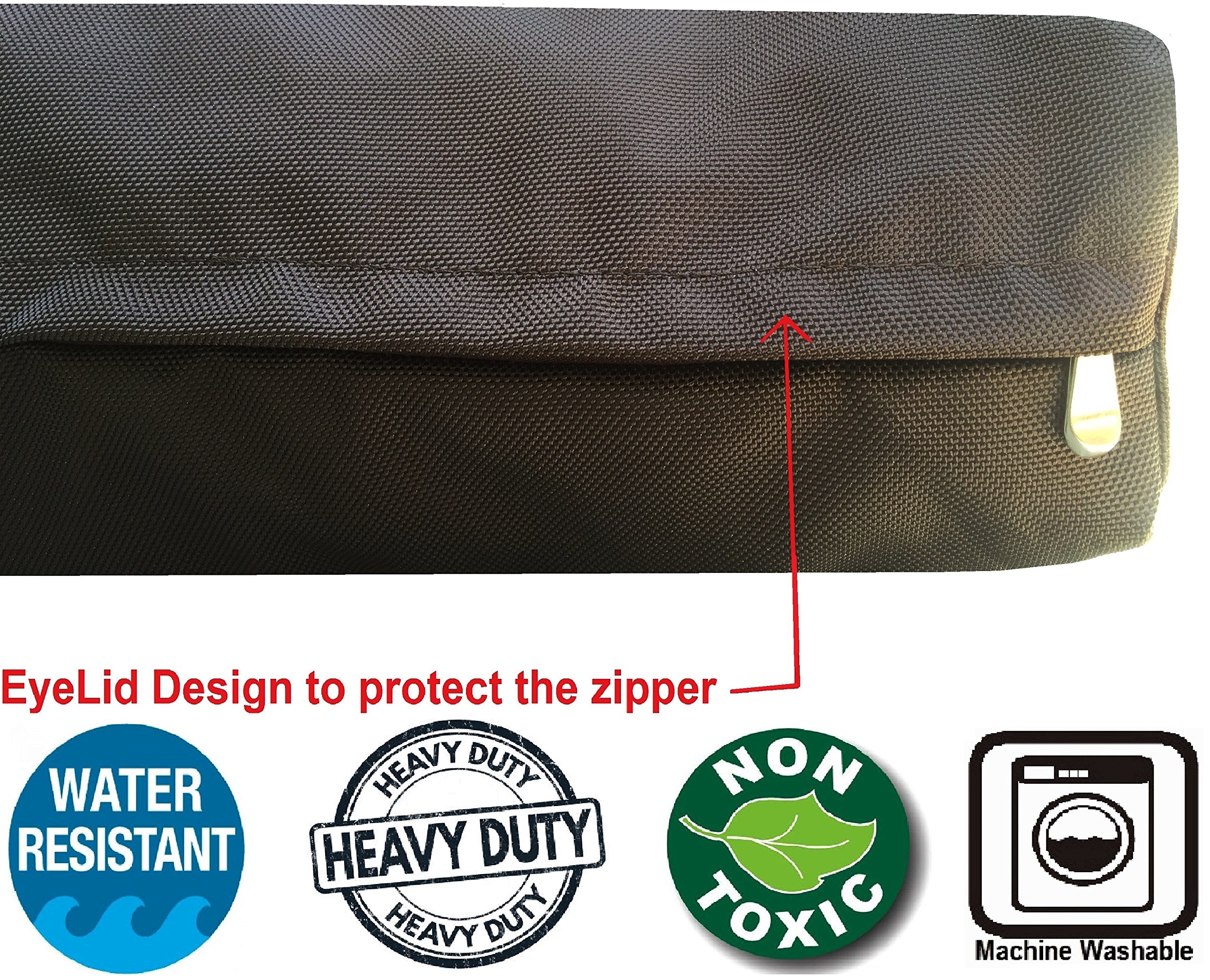 Dogbed4Less Extra Large Orthopedic Gel Infused Memory Foam Dog Bed, Waterproof Liner And 1680 Ballistic Brown External Cover, 40X35X4 Inch