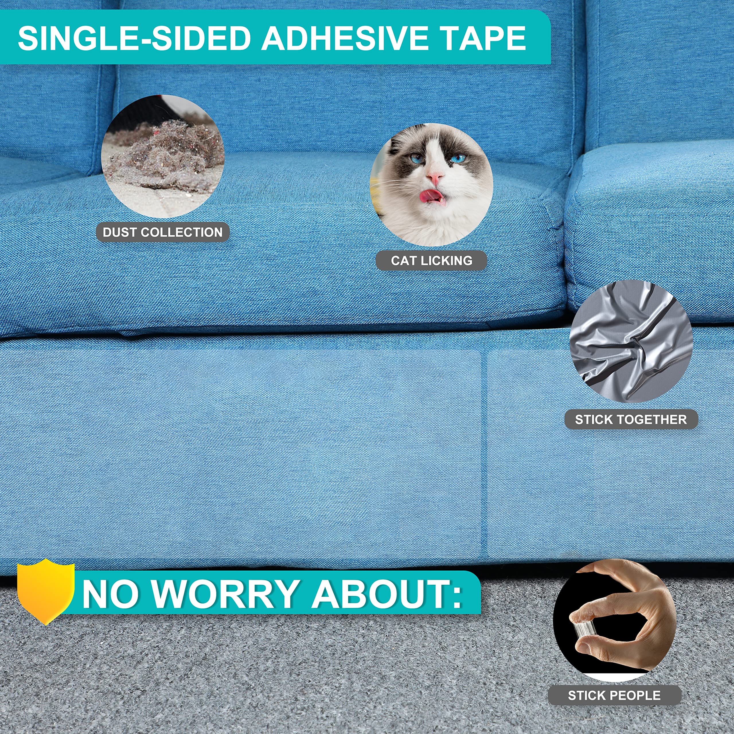 Fluffydream Furniture Protector From Cats, 10-Pack 12     17    Cat Couch Protectors Anti Cats Scratch, Cat Scratching Deterrent