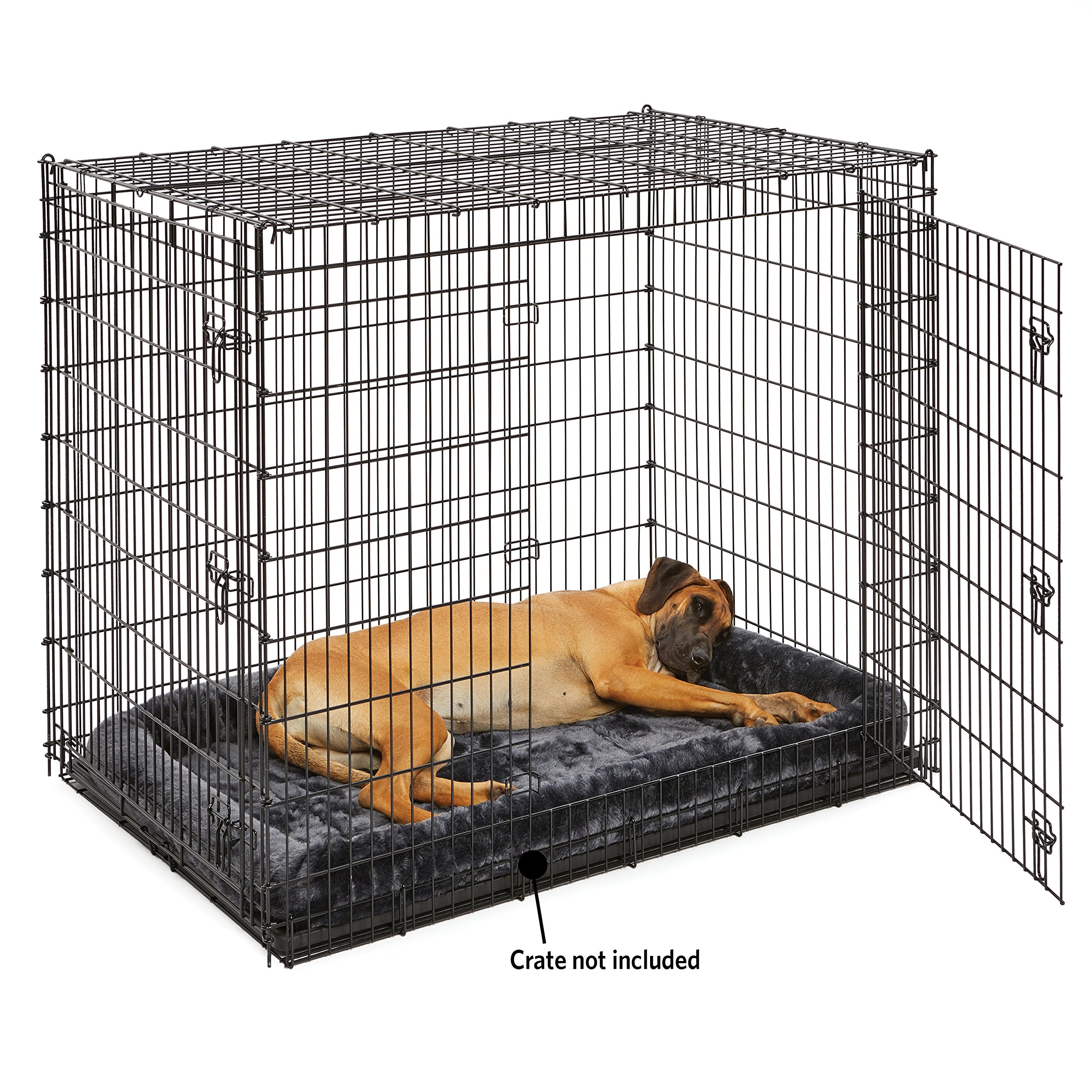 Midwest Homes For Pets 54L-Inch Gray Dog Bed Or Cat Bed W/ Comfortable Bolster | Ideal For Giant Dog Breeds (Great Dane / Mastiff) & Fits A 54-Inch Dog Crate