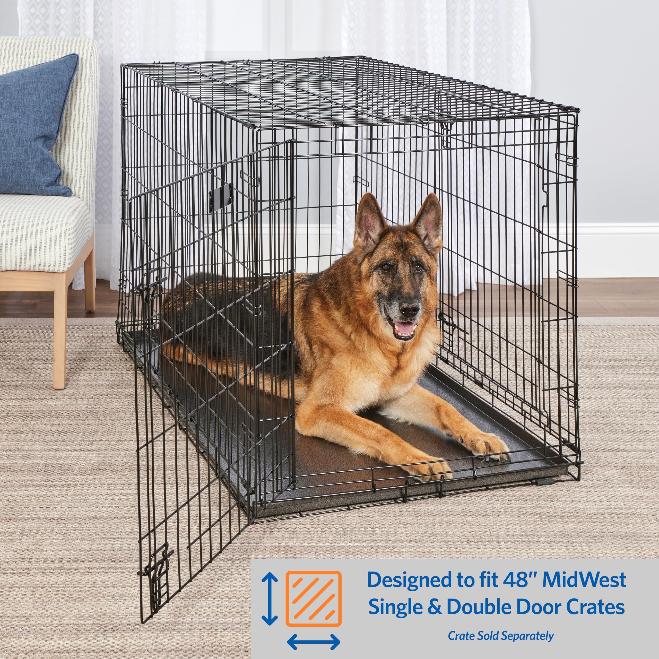 MidWest Homes for Pets Metal Dog Crate Replacement Pan; 48 inch