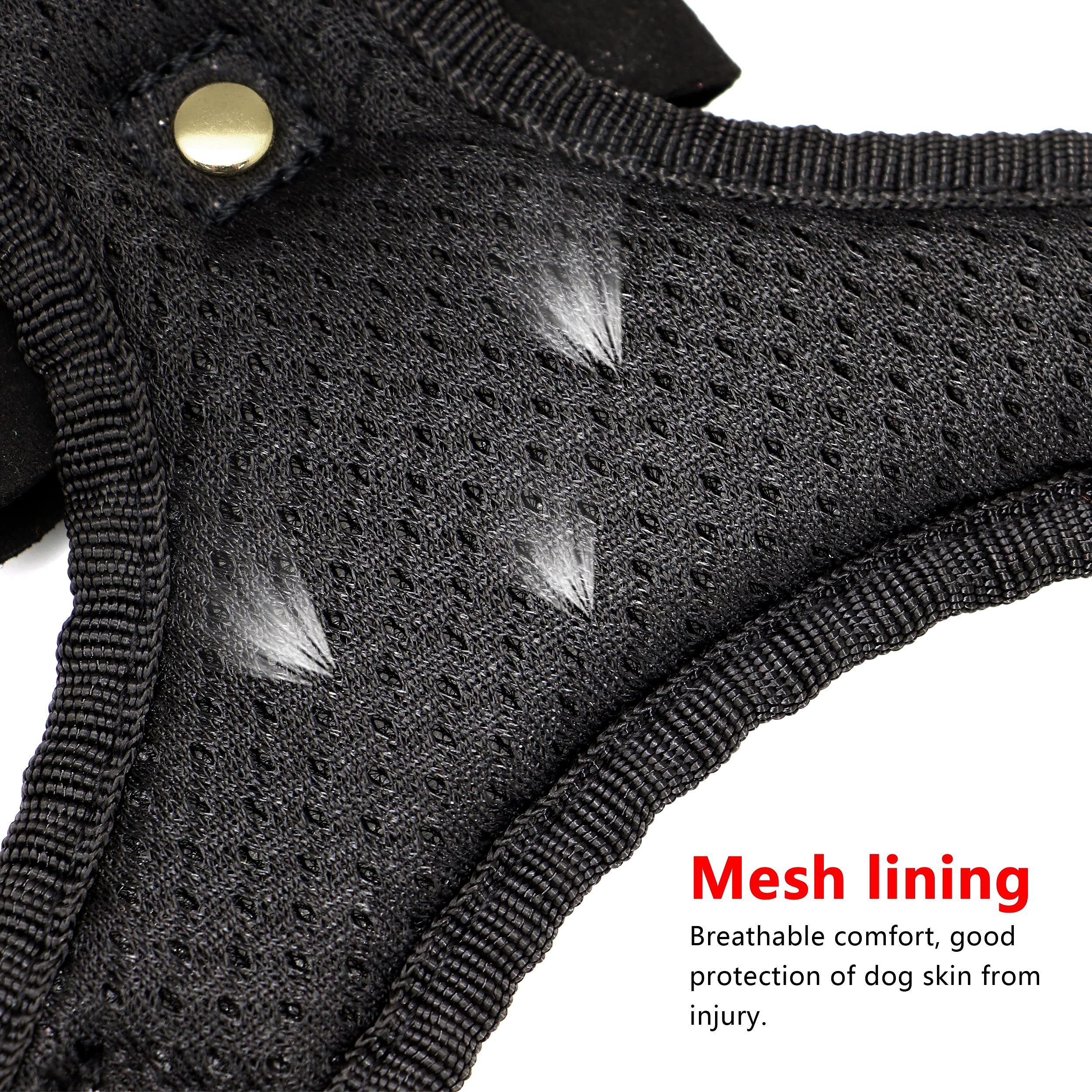 Beirui Rhinestone Dog Harness - Reflective Bling Nylon Dog Vest With Sparkly Bow Tie For Small Medium Large Dogs Walking,Wedding And Party,Black Colored Rhinestones,L