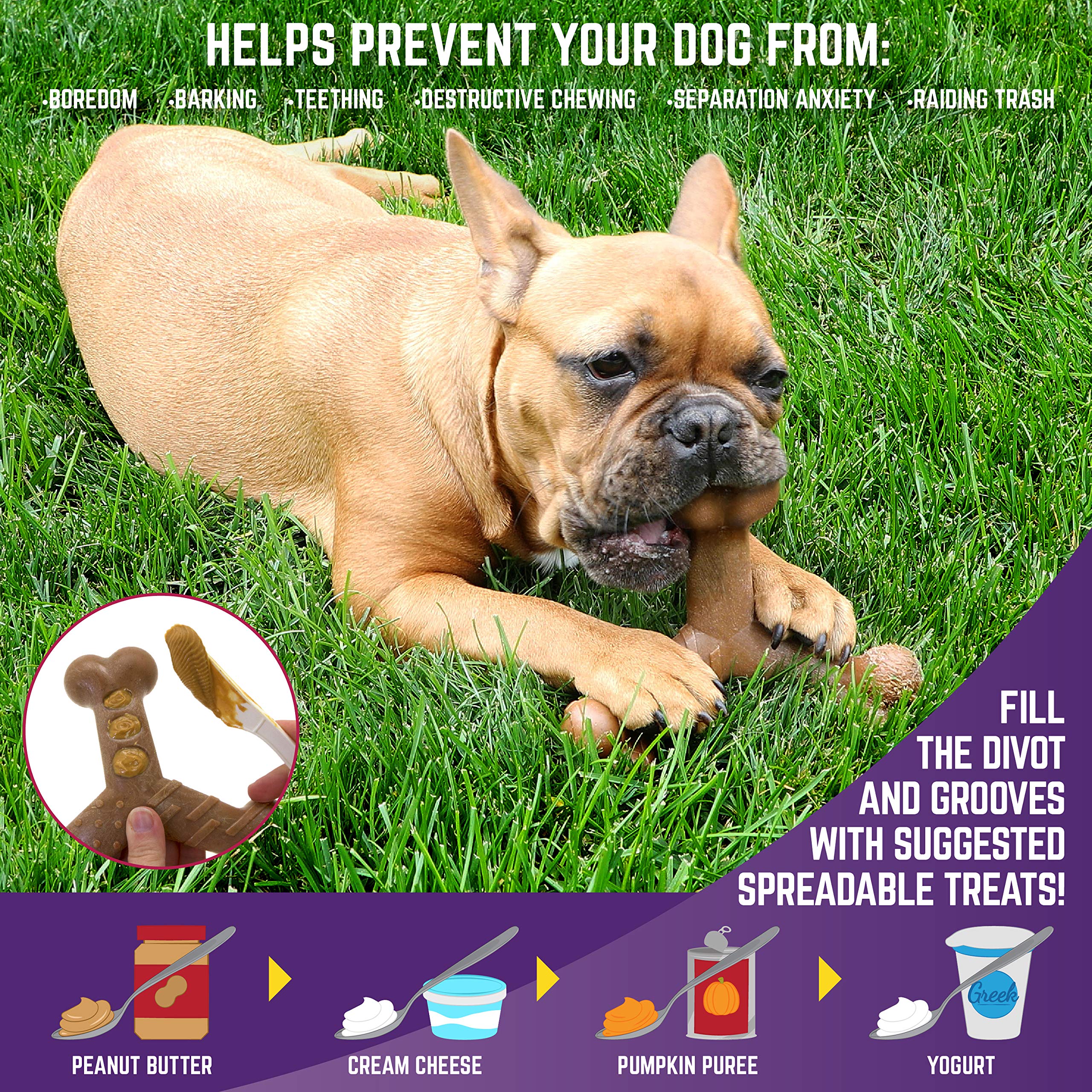 Chew King Dog Bacon Lovin’ Wishbone, Nylon Bones, Textured Bacon Flavored Chew Toy, For All Breed Sizes