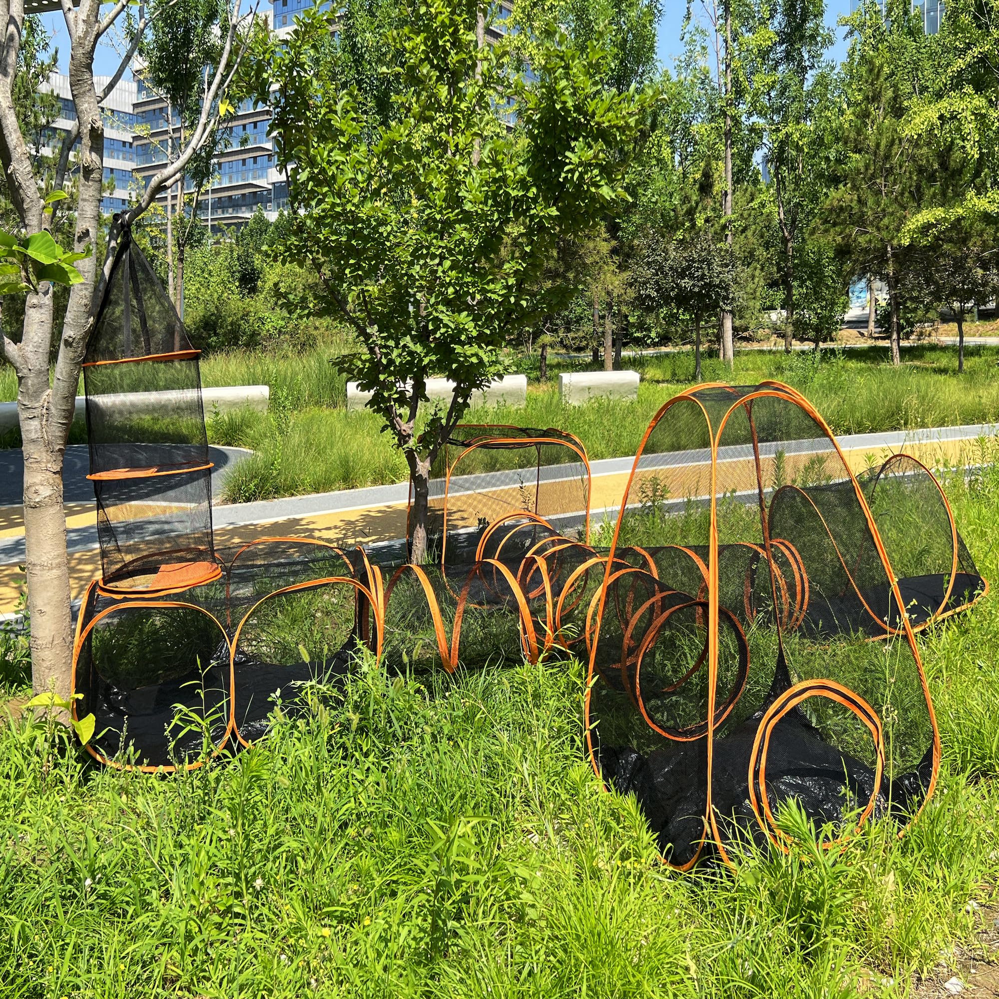 6-In-1 Large Outdoor Indoor Cat Tent & Tunnel Playpen Set, Easy Assembly Pop Up Pet Play Pen, Portable Foldable Soft Enclosure O