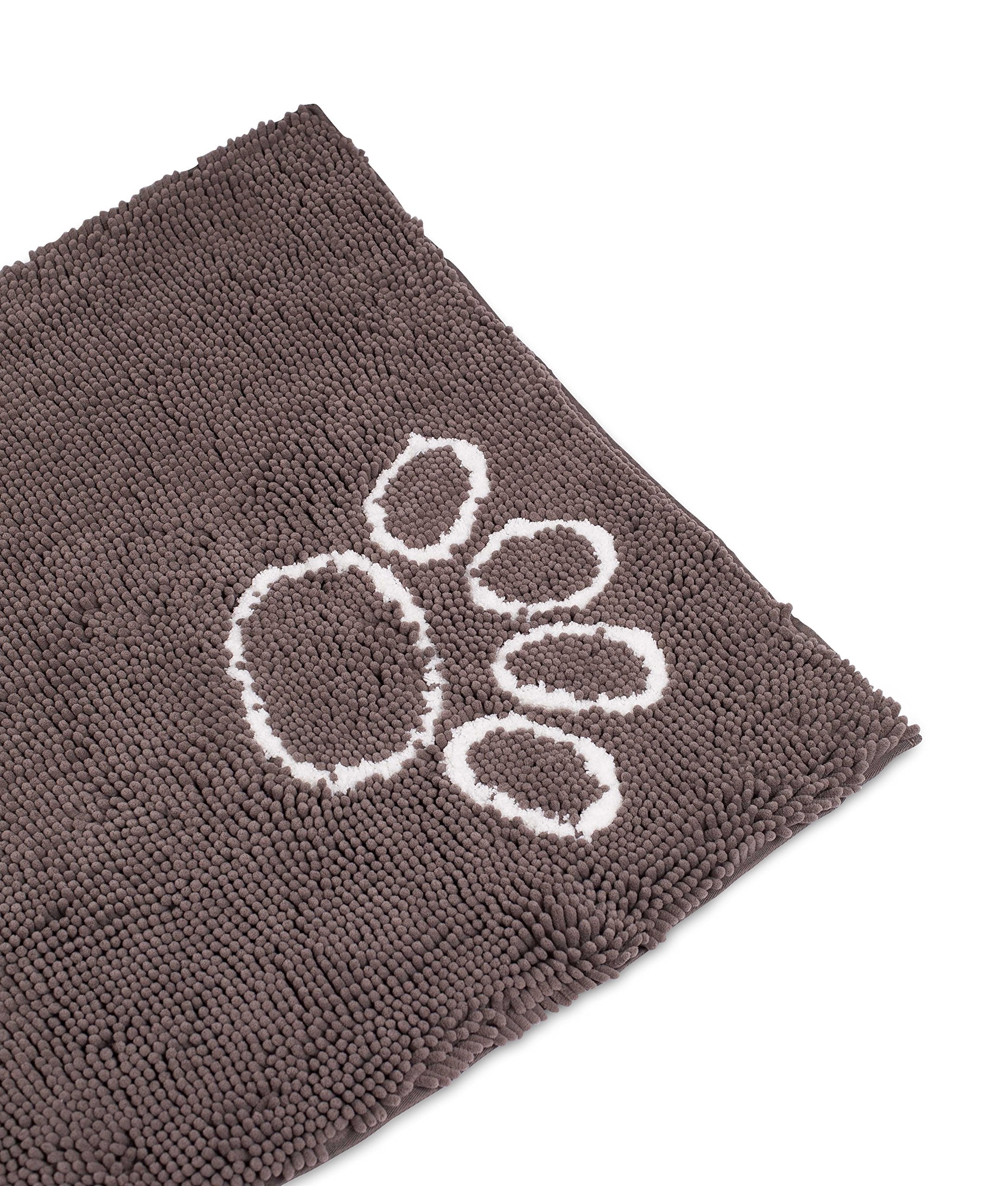 Internet'S Best Chenille Dog Doormat - 60 X 30 - Absorbent Surface - Non-Skid Bottom - Protects Floors - Grey