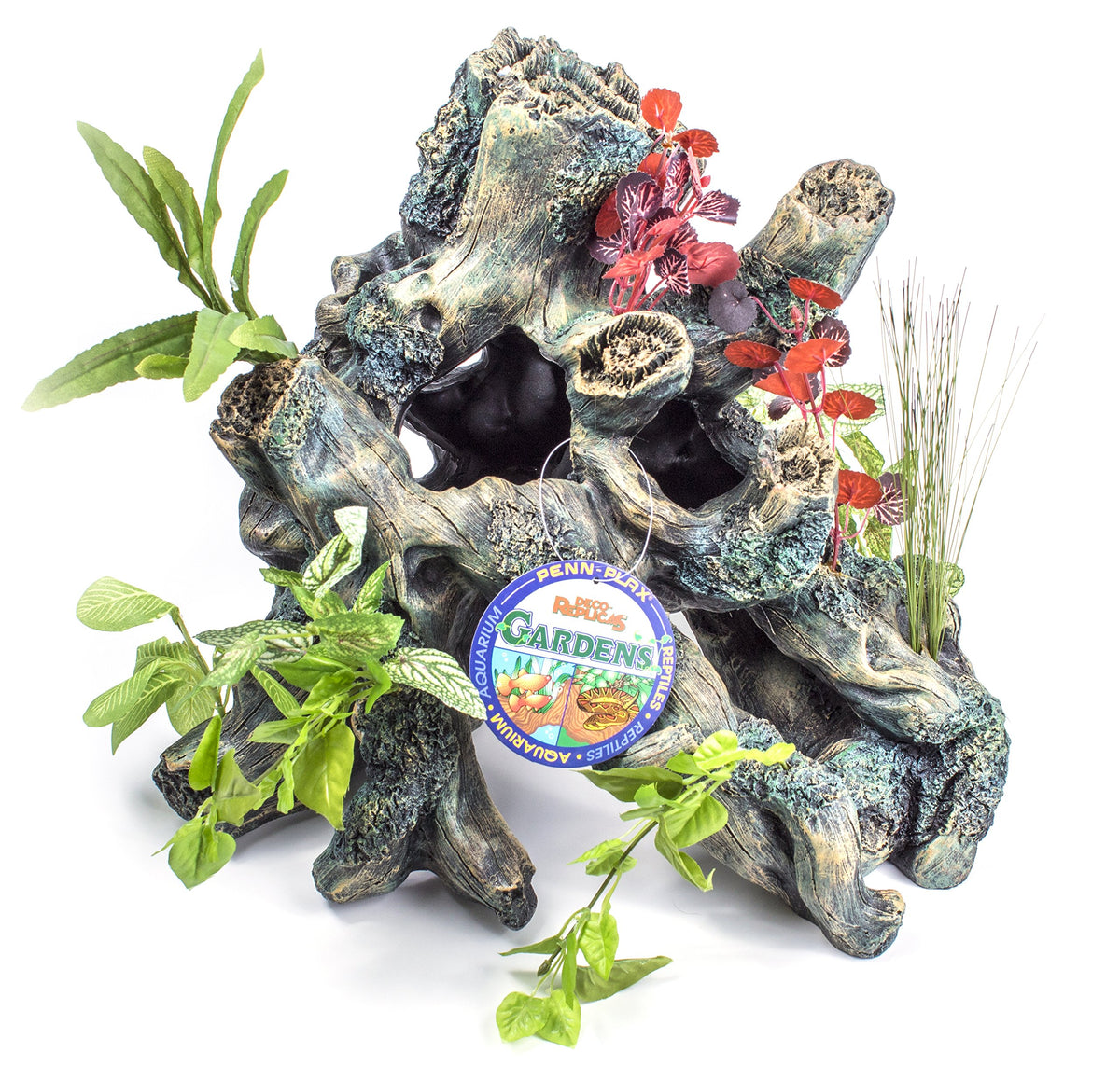 Penn-Plax Extra Large Driftwood With Flowering Plants Decoration For Large Fish Tanks Or Reptile Terrariums - Hideouts And Swim-Throughs For All Your Small Pets - Dgsp1