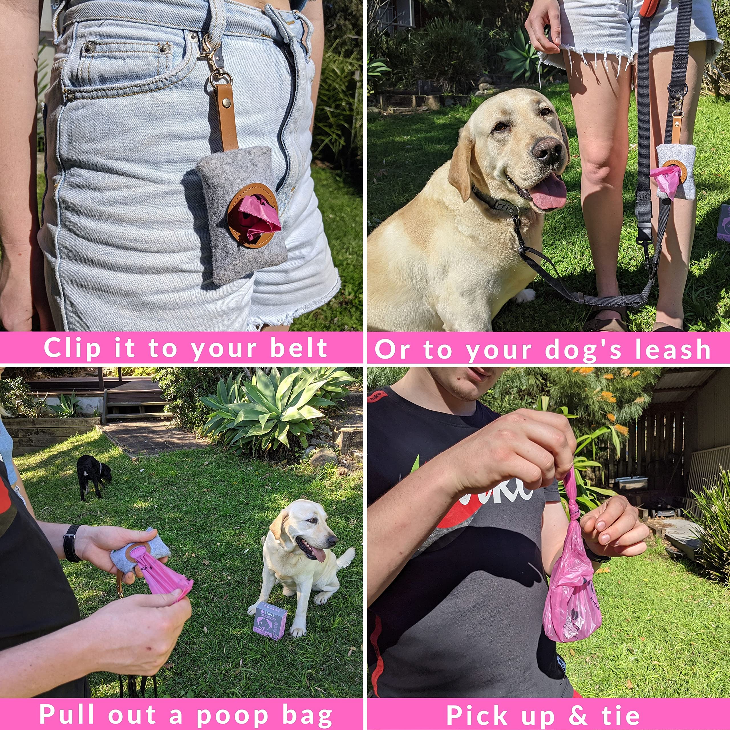 Dog Poop Bag Dispenser With One Free Roll Of Biodegradable Compostable Dog Poop Bags - Eco-Friendly, Waterproof, & Durable Dog P