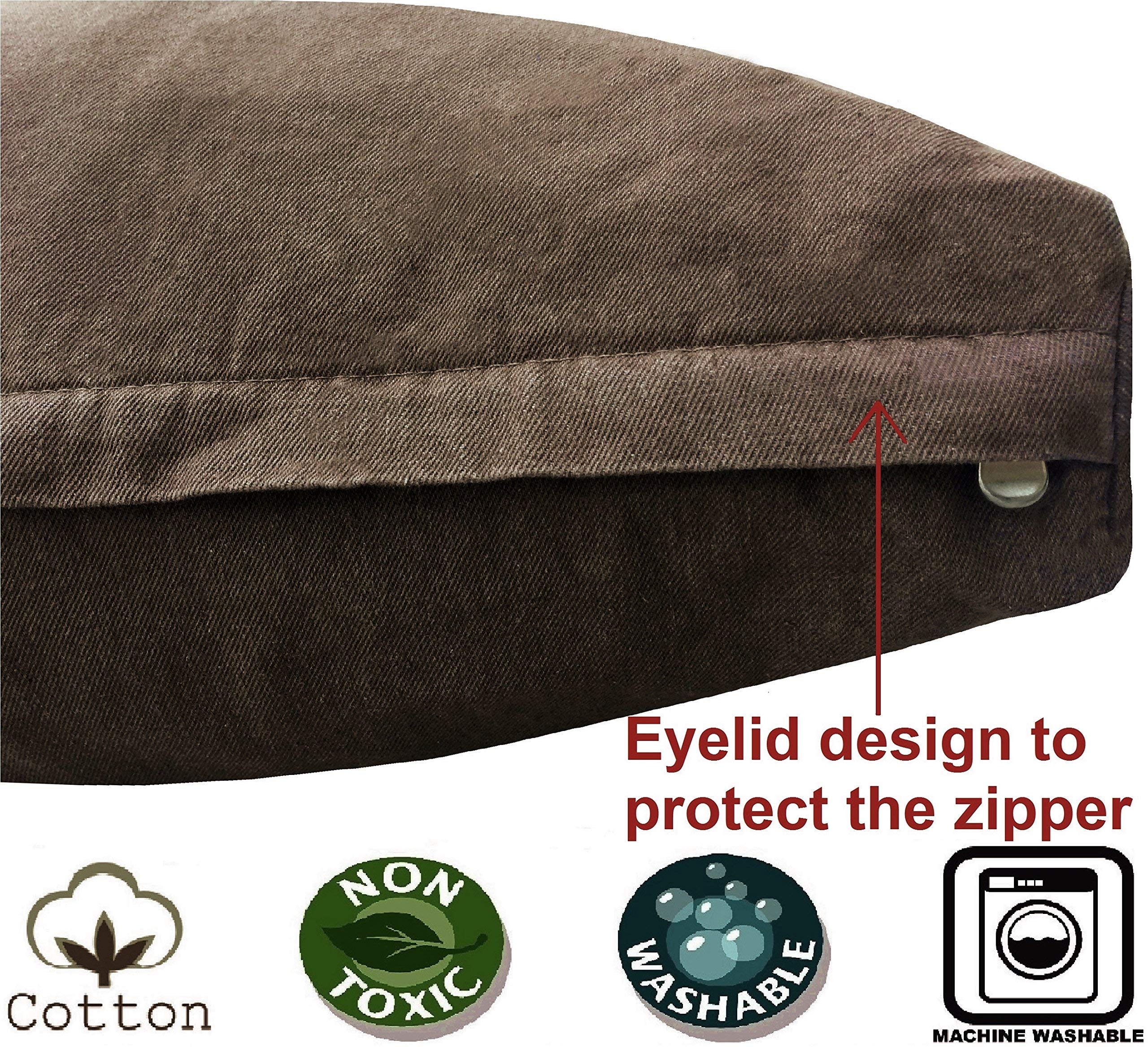 Dogbed4Less Heavy Duty Shredded Memory Foam Pet Dog Bed Pillow With Waterproof Lining And Machine Washable Denim Cover, 40X35 In