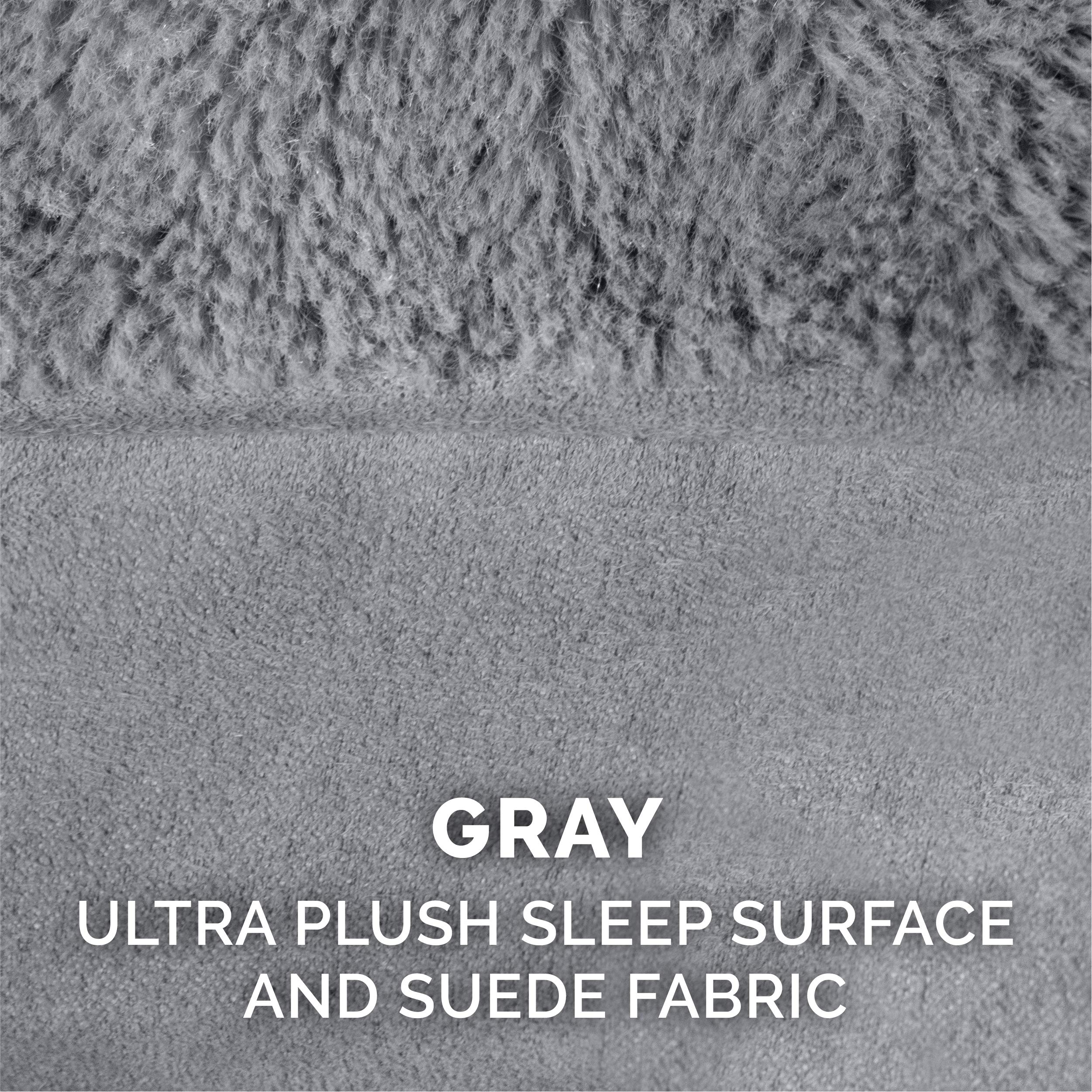 Furhaven Replacement Dog Bed Cover Plush & Suede Sofa-Style, Machine Washable - Gray, Jumbo Plus (XX-Large)