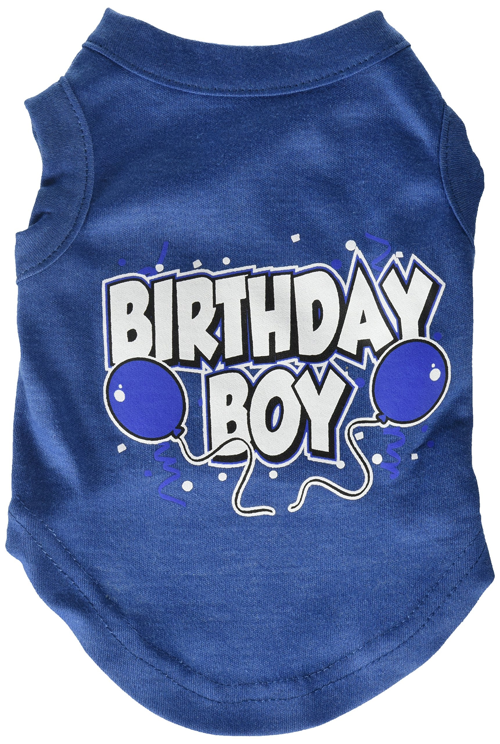 Mirage Pet Products 10-Inch Birthday Boy Screen Print Shirts, Small, Blue
