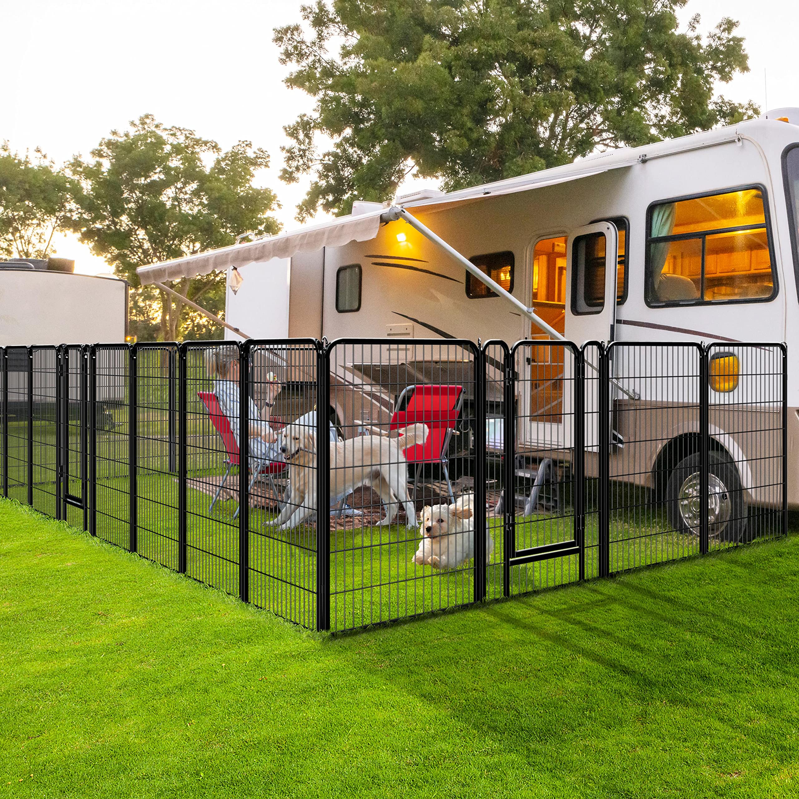 Yaheetech Dog Playpen Outdoor 47 Inch 8 Panels Indoor Dog Fence Metal Dog Pen Heavy Duty Pet Exercise Pen For Rv/Camping/Garden