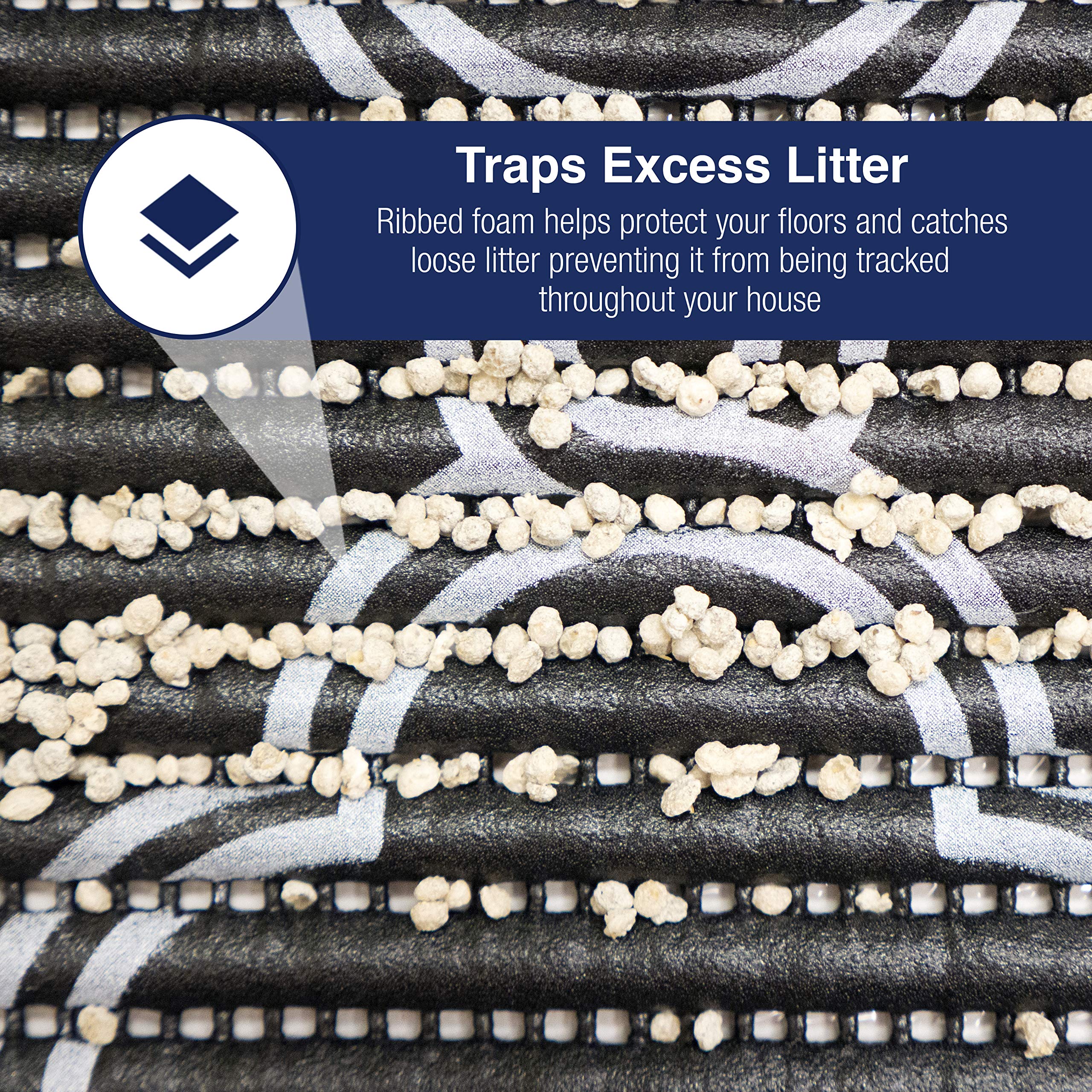 Fresh Kitty Durable XL Jumbo Foam Litter Box Mat - No Phthalate, Water Resistant, Traps Litter from Box, Scatter Control, Easy C