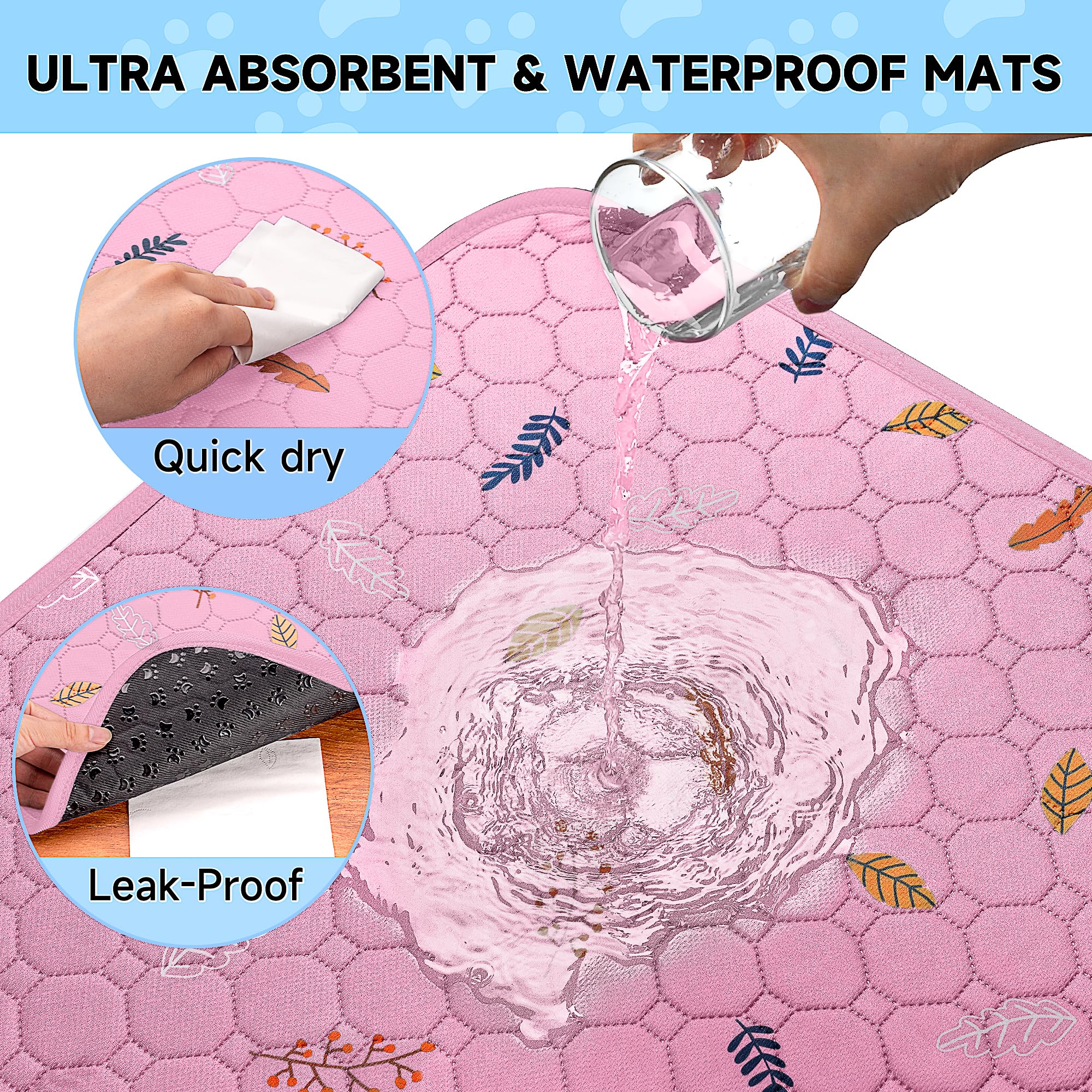 Sunheir Washable Pee Pads For Dogs Large 48'' X 48'' 2-Pack Reusable Puppy Pads Pet Training Pads, Absorb Dog Mats, Whelping Pad