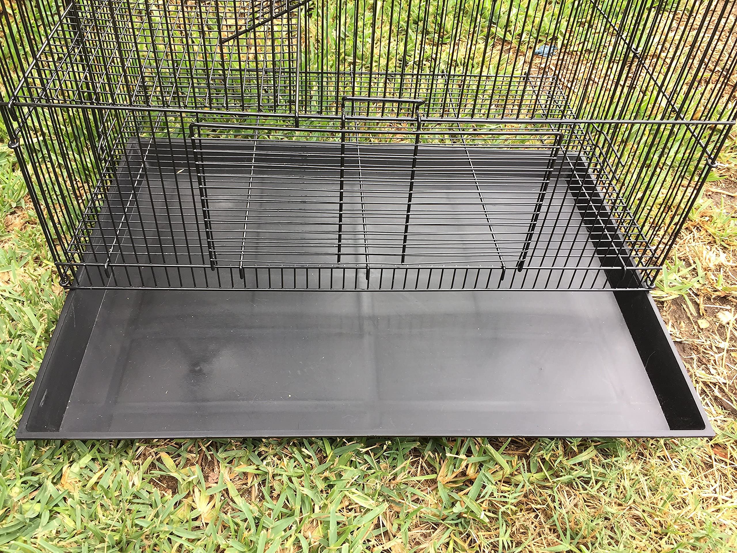 3-Levels Easy Collapsible Ferret Chinchilla Sugar Glider Rats Mouse Animal Critter Chew-Proof Metal Carrier Travel Cage With Narrow 3/8-Inch Bar Spacing Easy To Setup No Tools Needed Easy Storage