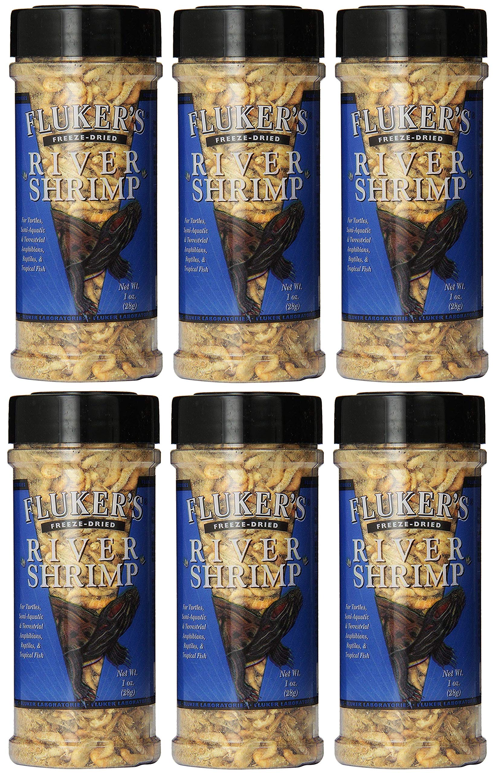 Flukers 6 Pack of FreezeDried River Shrimp, 1 Ounce Each, for Aquatic Reptiles and Amphibians_AB