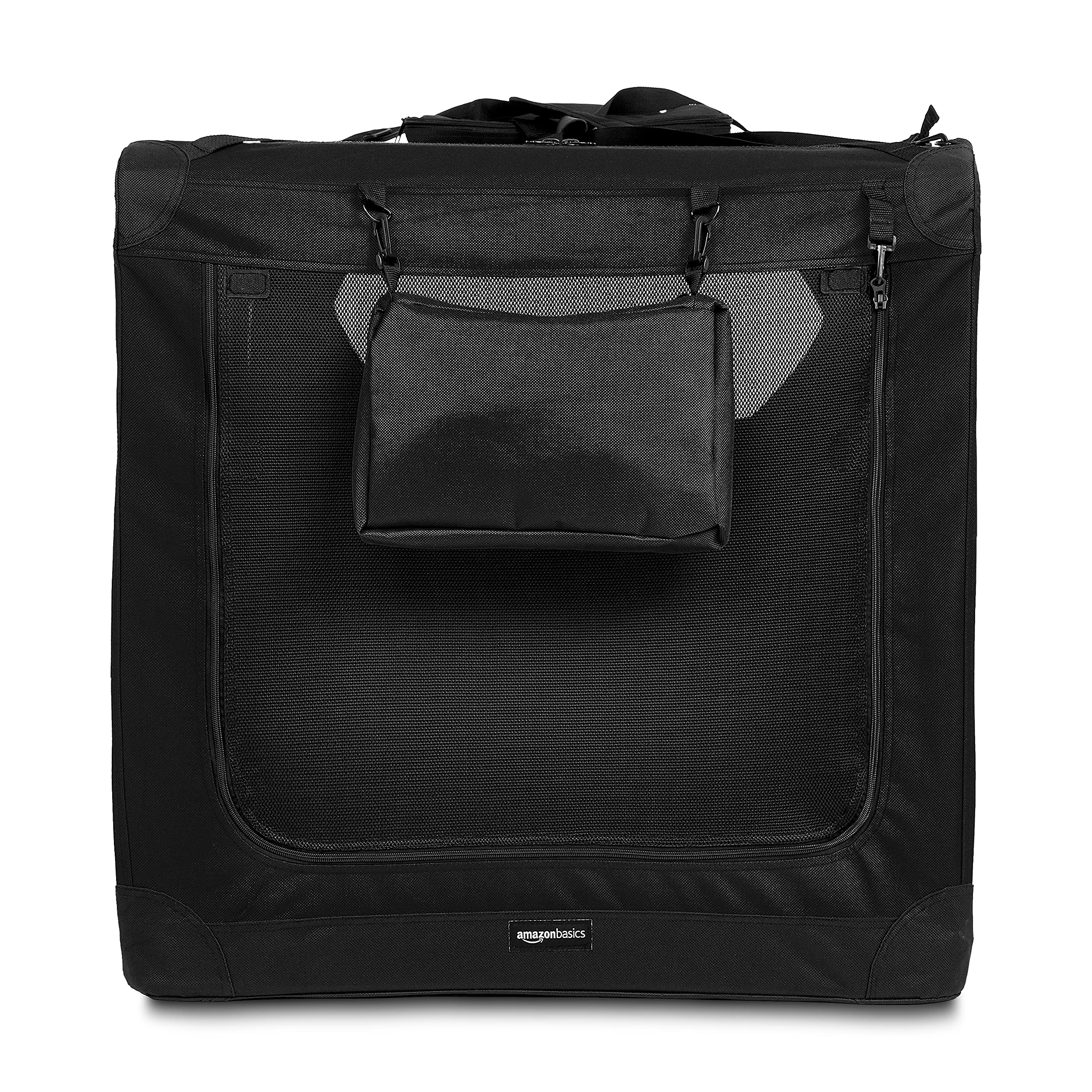 Amazon Basics Folding Portable Soft Pet Dog Crate Carrier Kennel, 42 X 31 X 31 Inches, Black