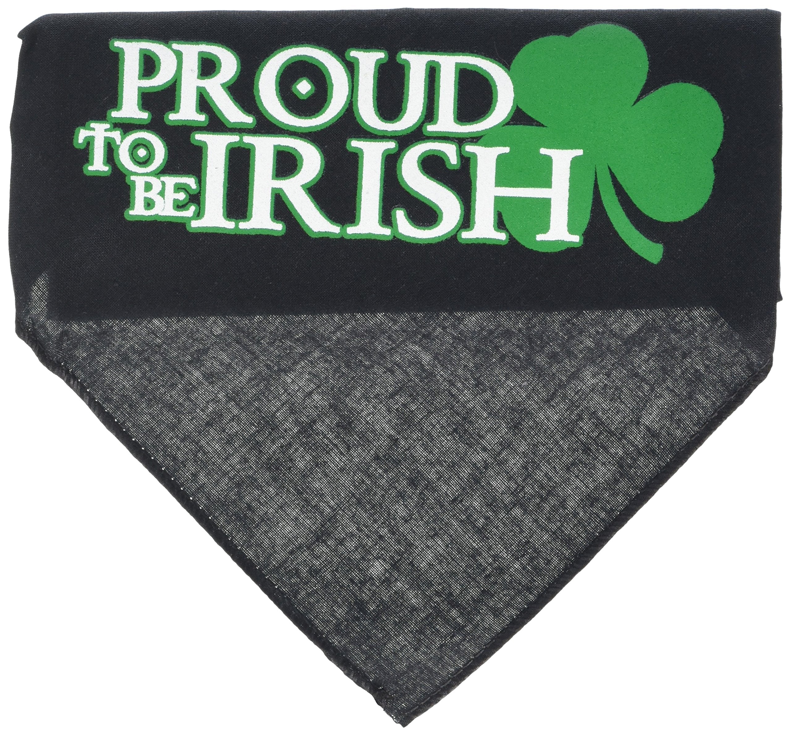 Mirage Pet Products Proud to be Irish Screen Print Bandana, Large, Black