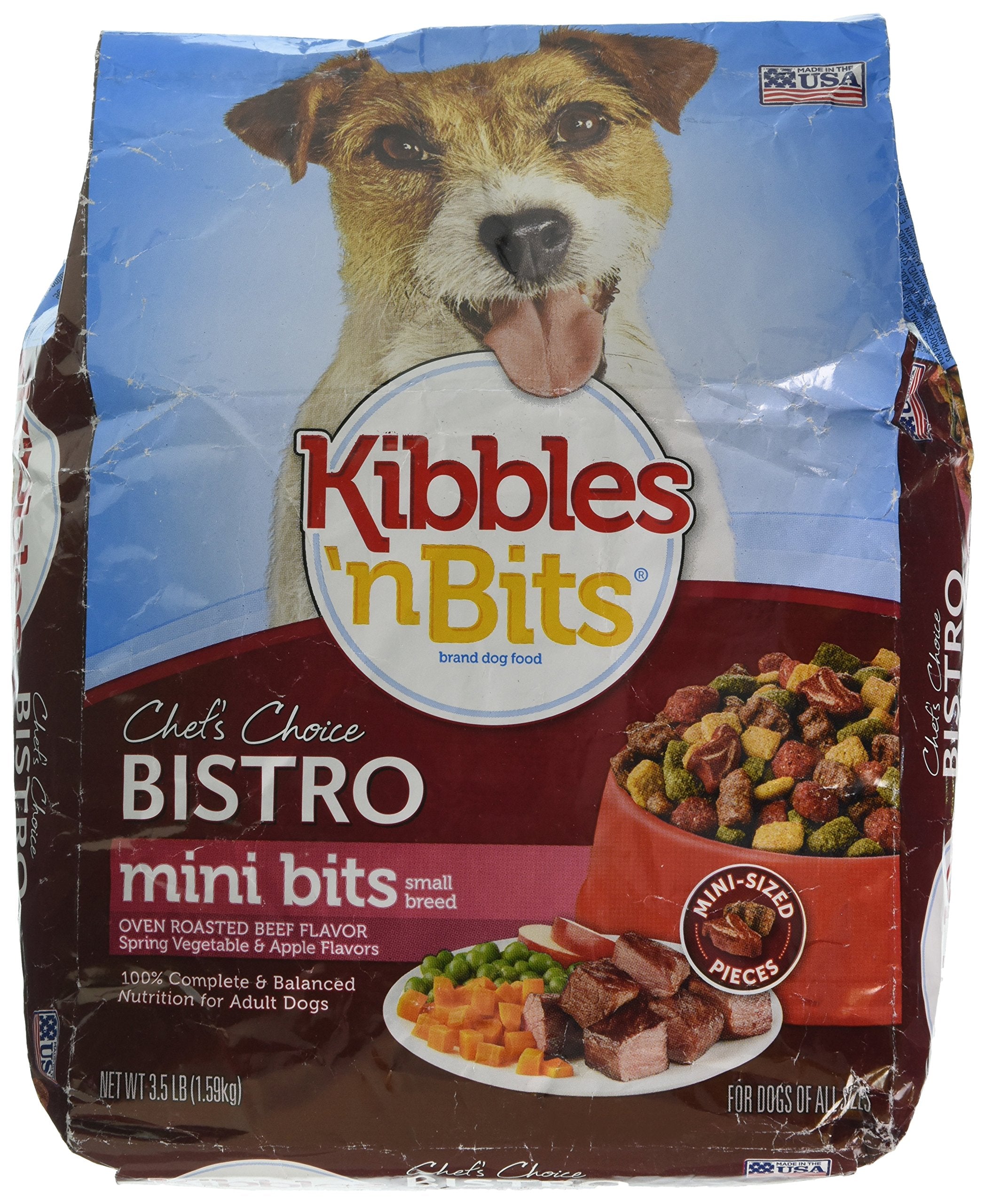 Kibbles N Bits Bistro Small Breed Mini Bits Dog Food  Oven Roasted Beef  3.5 Lb