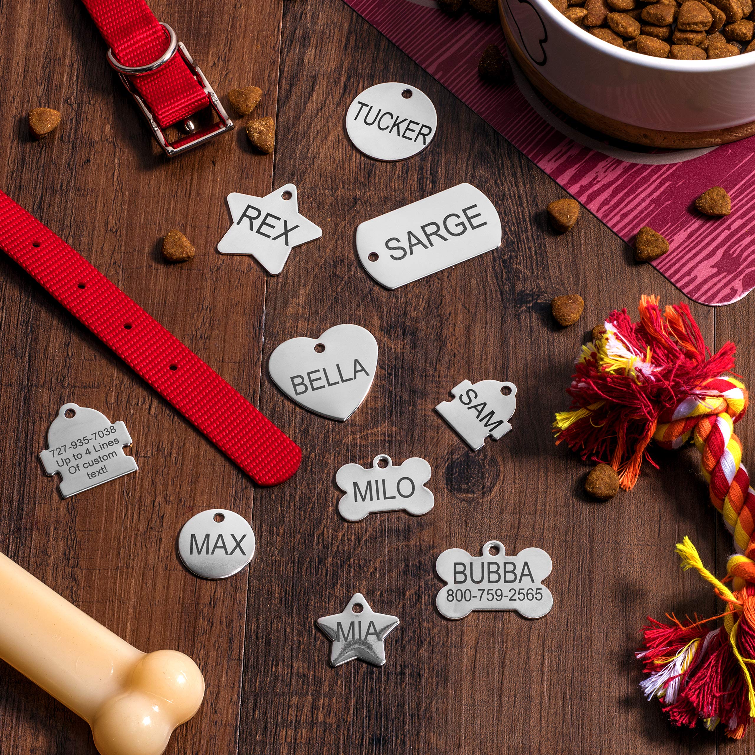 Providence Engraving Custom Engraved Stainless Steel Pet Id Tags - Personalized Front And Back Identification, For Large Or Smal