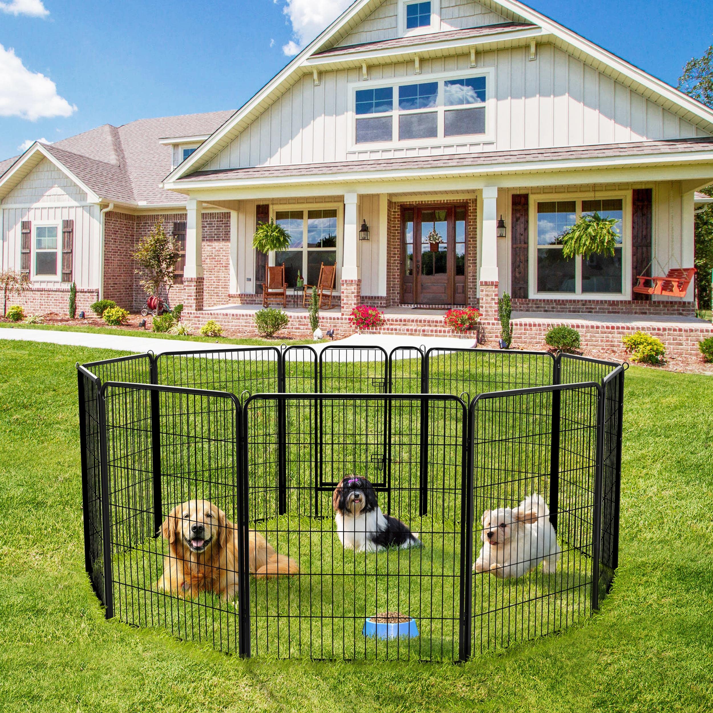 Yaheetech Dog Playpen Outdoor, 40 inch 4 Panels Dog Pen Indoor Heavy Duty Puppy Exercise Pen Metal Pet Fence for RV Camping/Yard