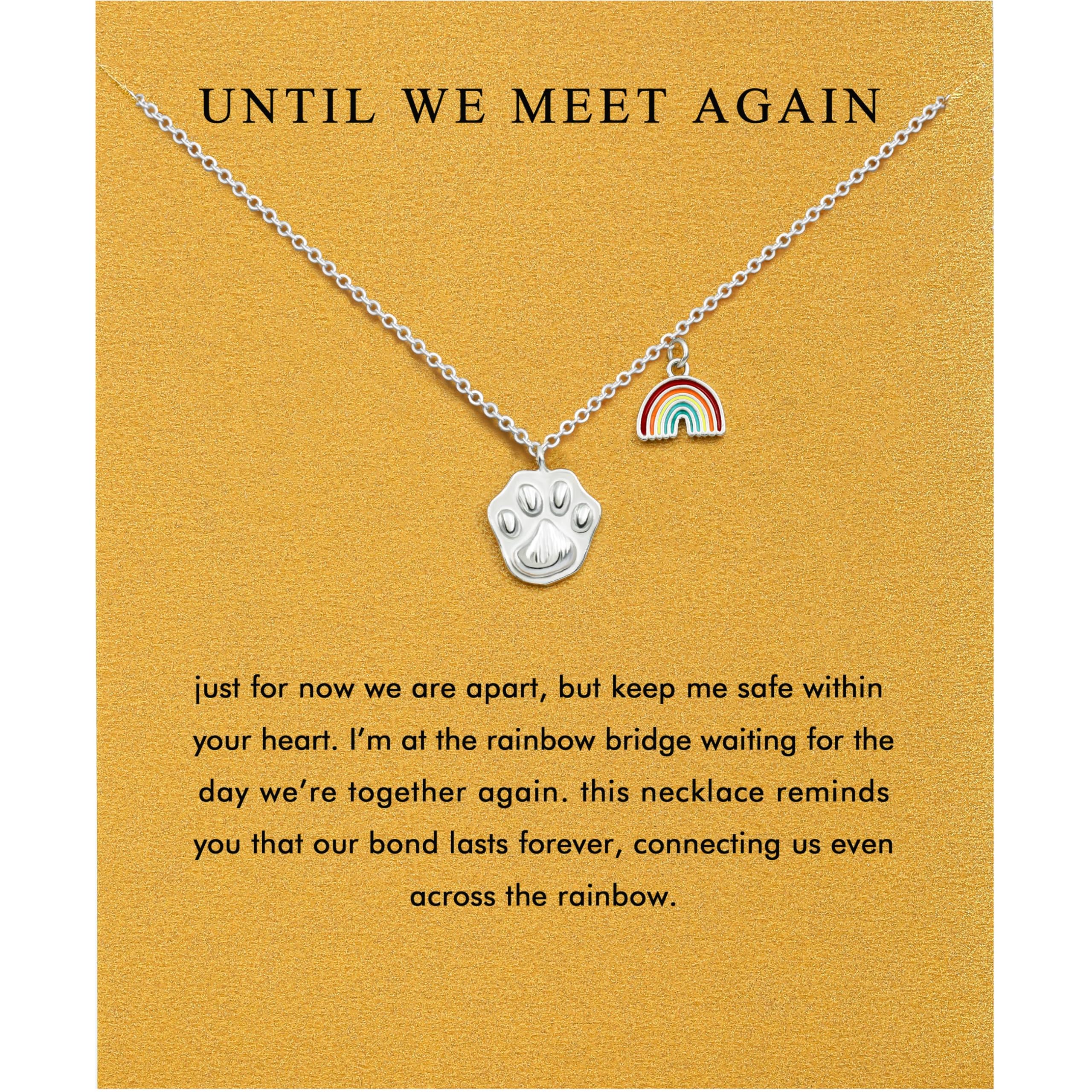 Rainbow Bridge Dog Memorial Gifts Pet Loss sympathy Gift for Dog Passing Away Remembrance (dog paw)