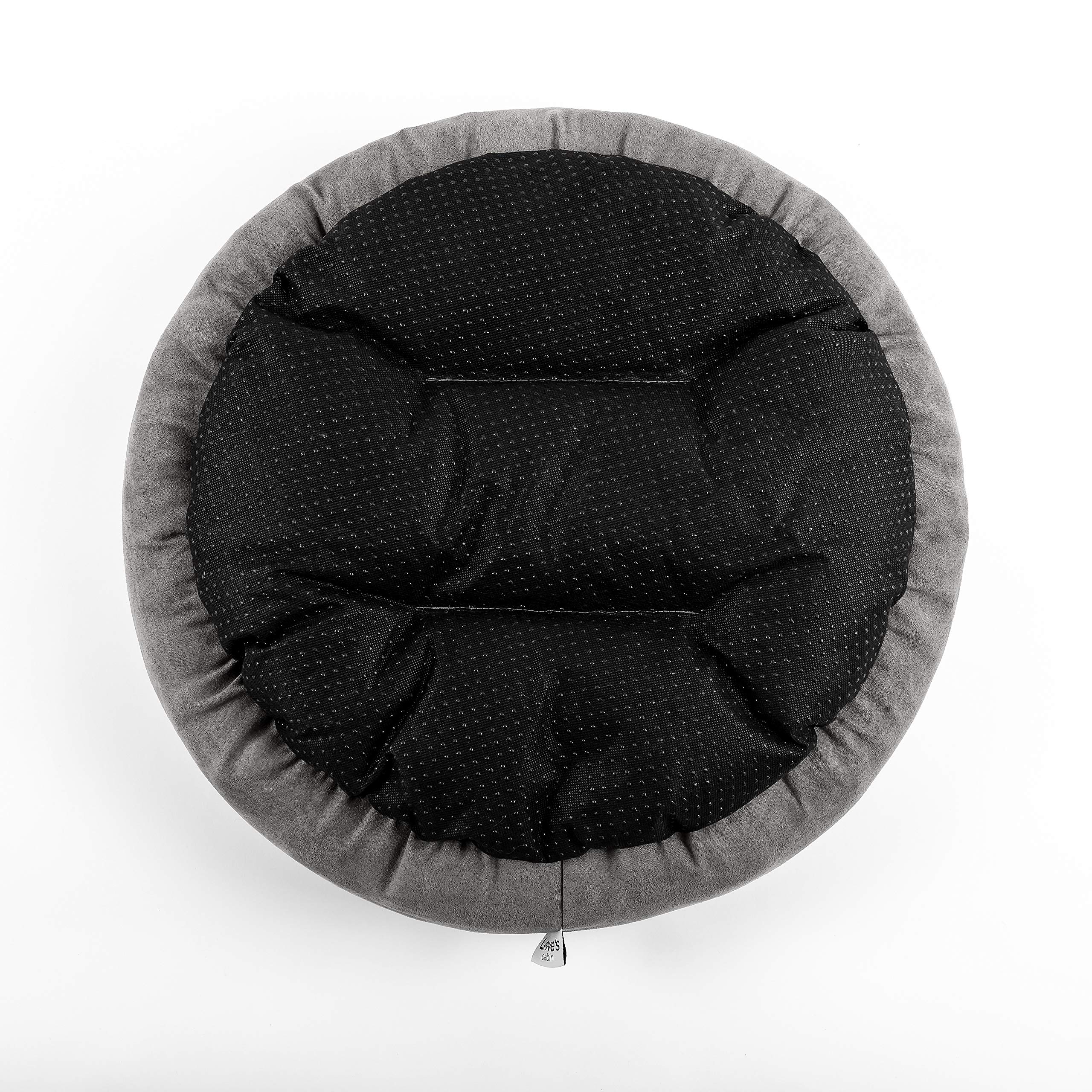 Love'S Cabin Round Donut Cat And Dog Cushion Bed, 20In Bed For Cats Or Small Dogs, Anti-Slip & Water-Resistant Bottom, Super Soft Durable Fabric Pet Beds, Washable Luxury Cat & Dog Bed Gray