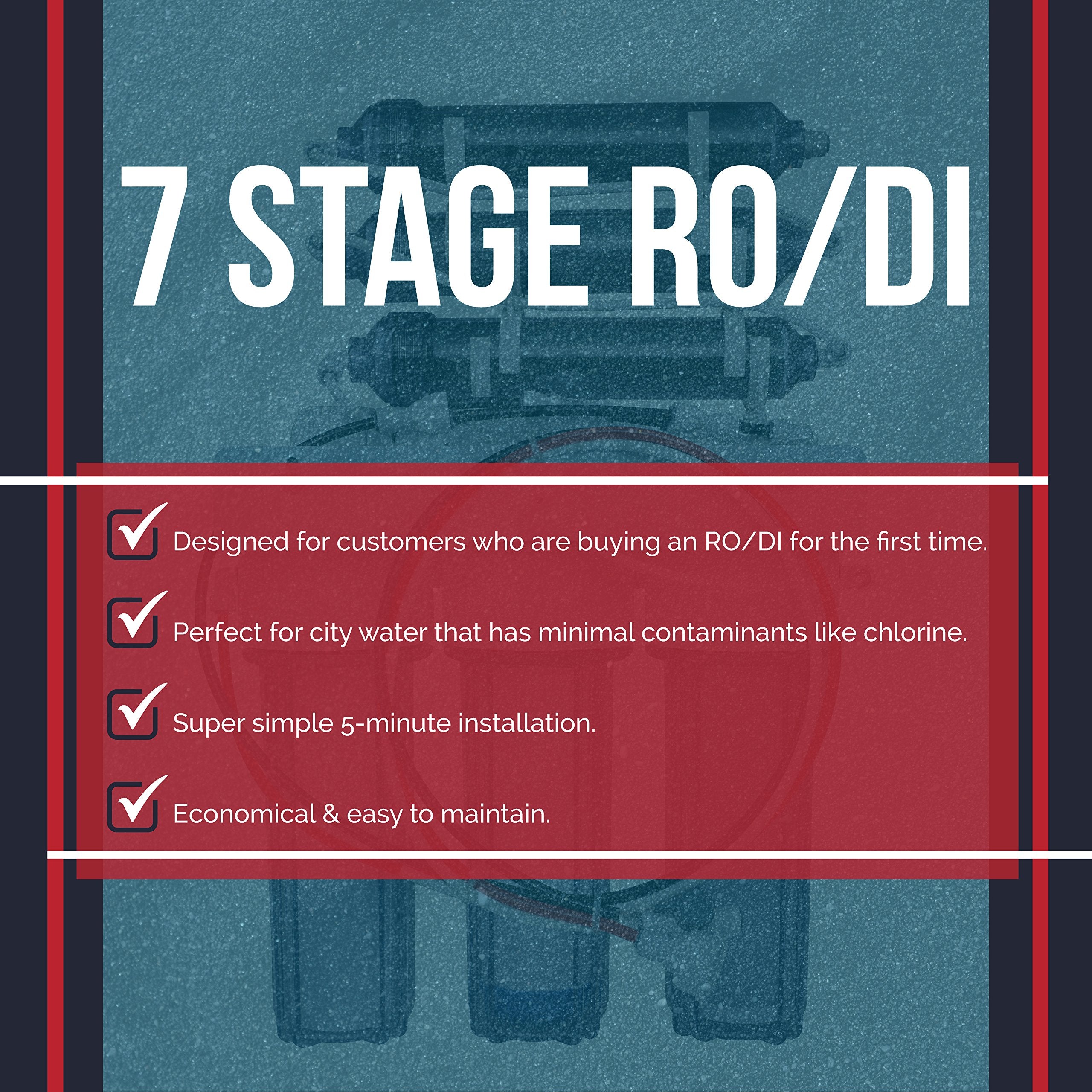 Liquagen- Heavy Duty & High Capacity- 7 Stage Aquarium Reef & Deionization Reverse Osmosis Water Filtration System (Rodi) - 150 Gpd | 0 Ppm/Tds | Water Dispenser For Fish Tank With Filter'S Included