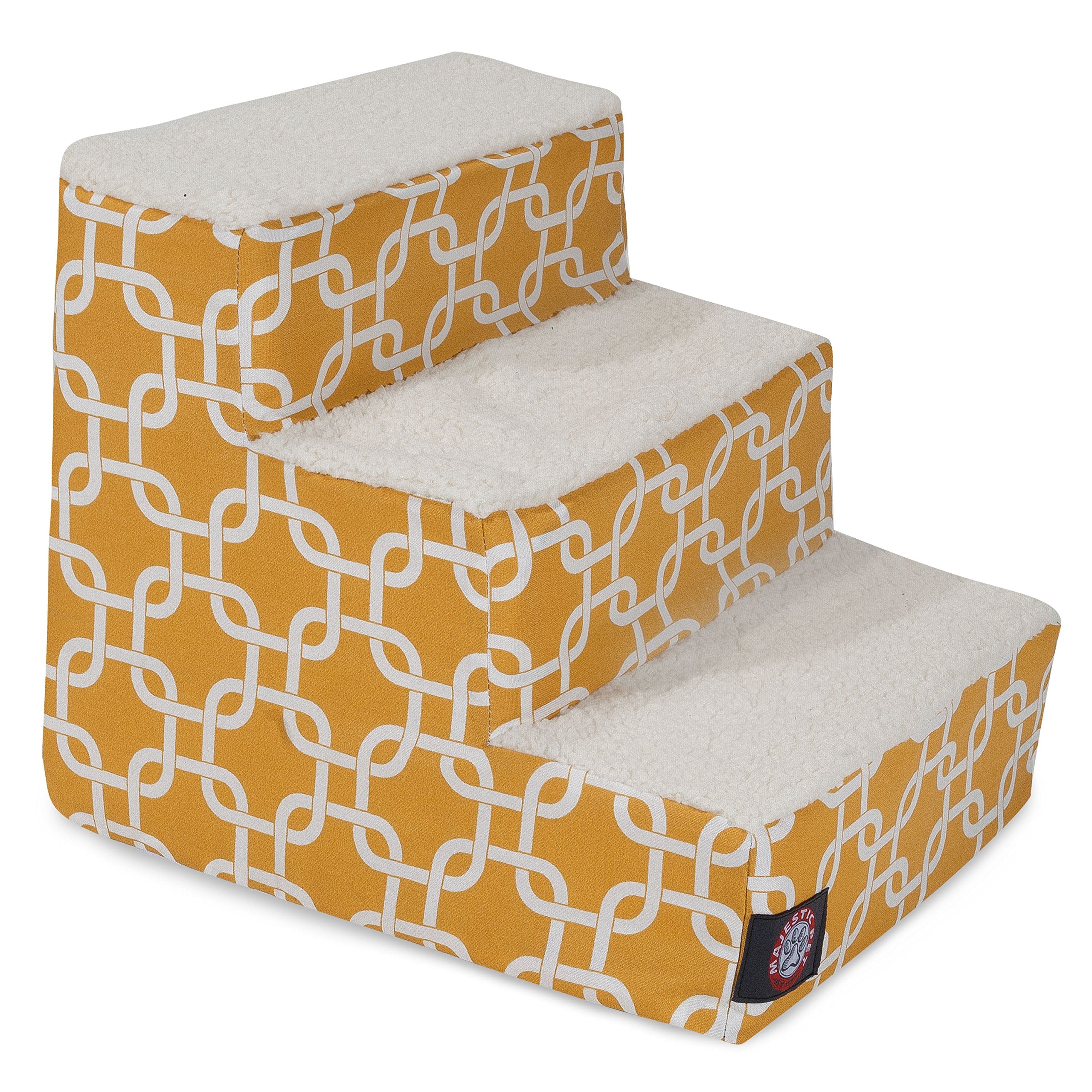 Majestic Pet Portable Pet Stairs | Soft Sherpa Steps Foam Feeling | Steps for Dogs & Cats | Dog & Cat Ramp | Perfect for Bed & S