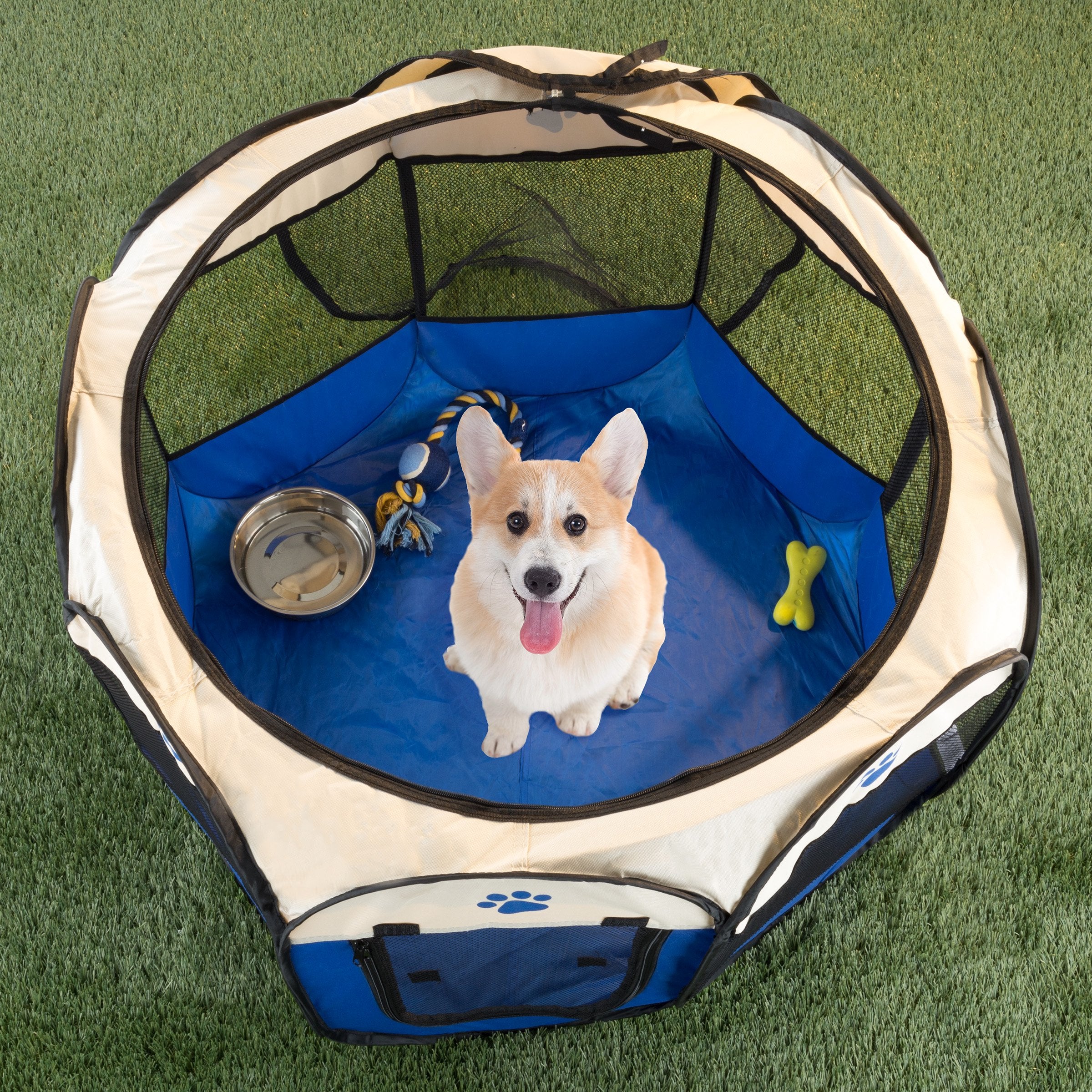 Pop-Up Pet Playpen - Indoor And Outdoor Dog Pen With Carrying Case - Portable Pet Enclosure For Dogs, Cats, And Other Small Anim
