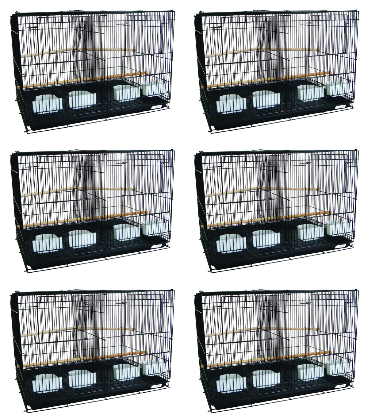 Lot Of Six Small Bird Cage With Divider Color: Black