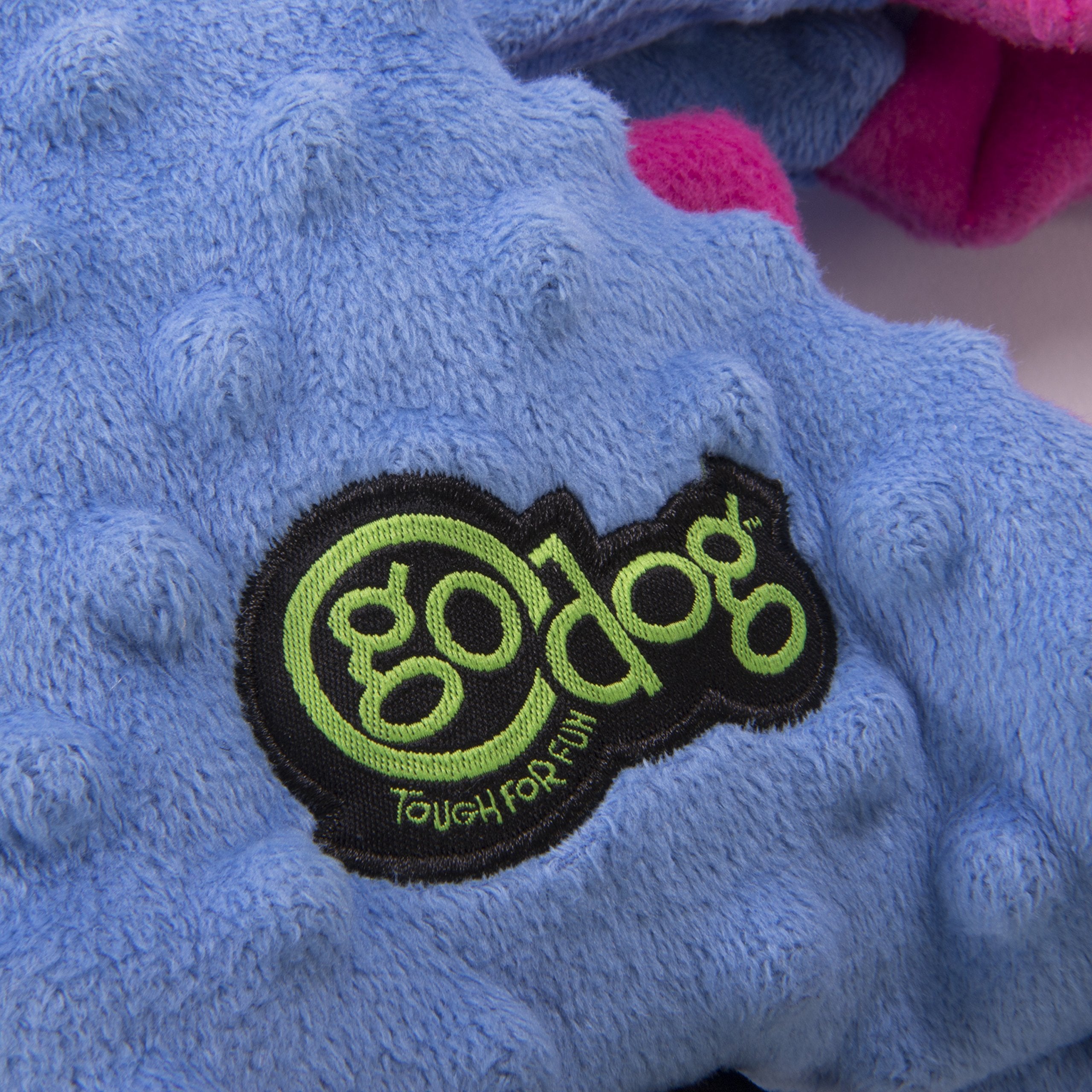 goDog Bubble Plush Dragons Squeaky Dog Toy, Chew Guard Technology - Periwinkle, Large