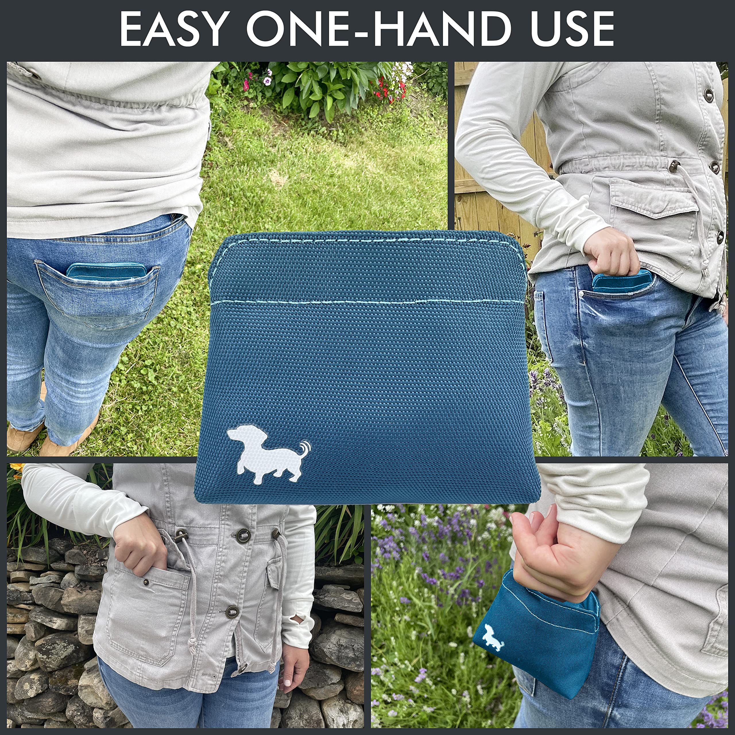 Swaggly Pocket Sized Dog Treat Pouch - Turquoise, Small, with Magnetic Closure for Pet Training and Walking