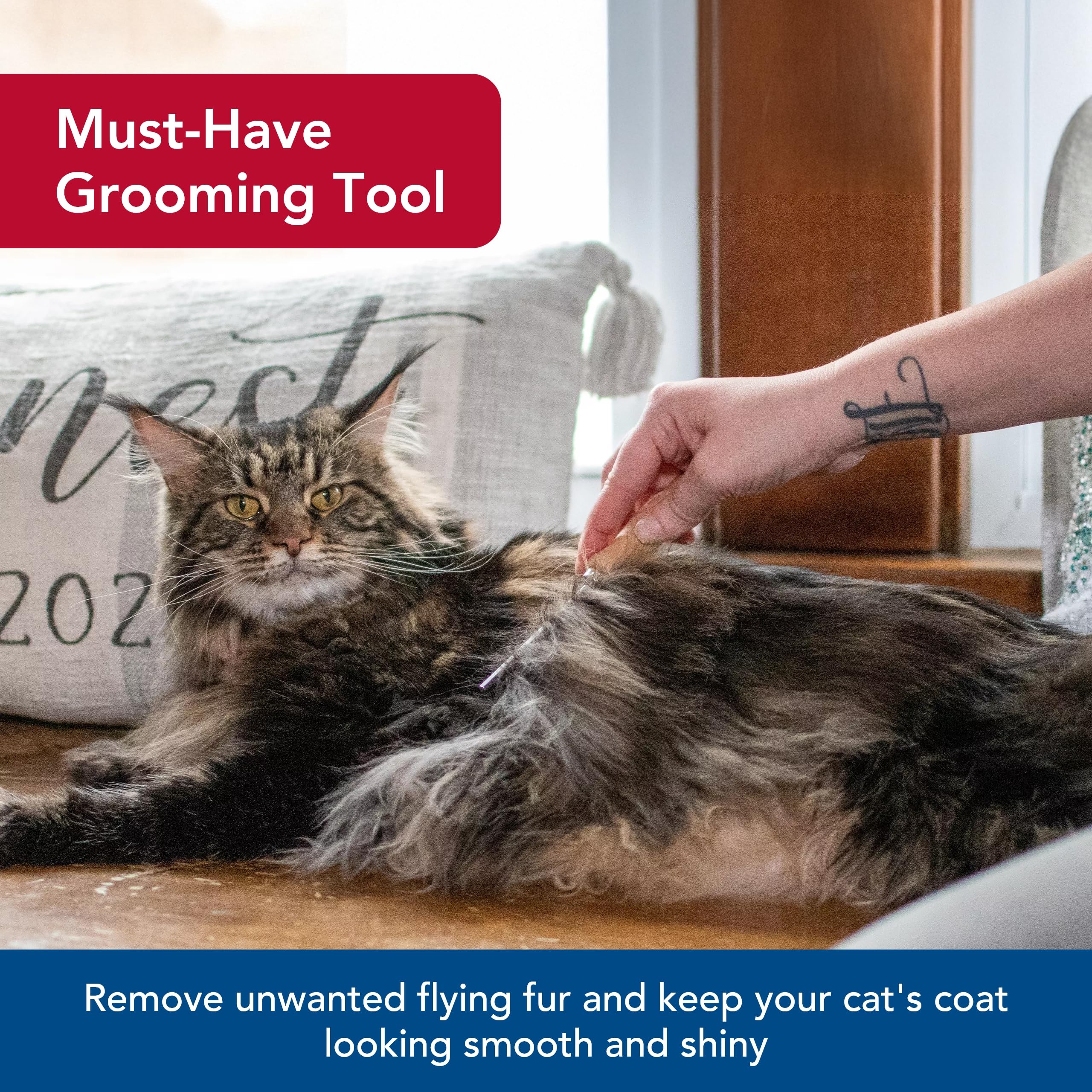 Coastal Pet Safari Cat Shedding Comb - Prevents Hairballs - Daily-Use Cat Deshedding Brush - For Cats With Short And Long Hair - One Size