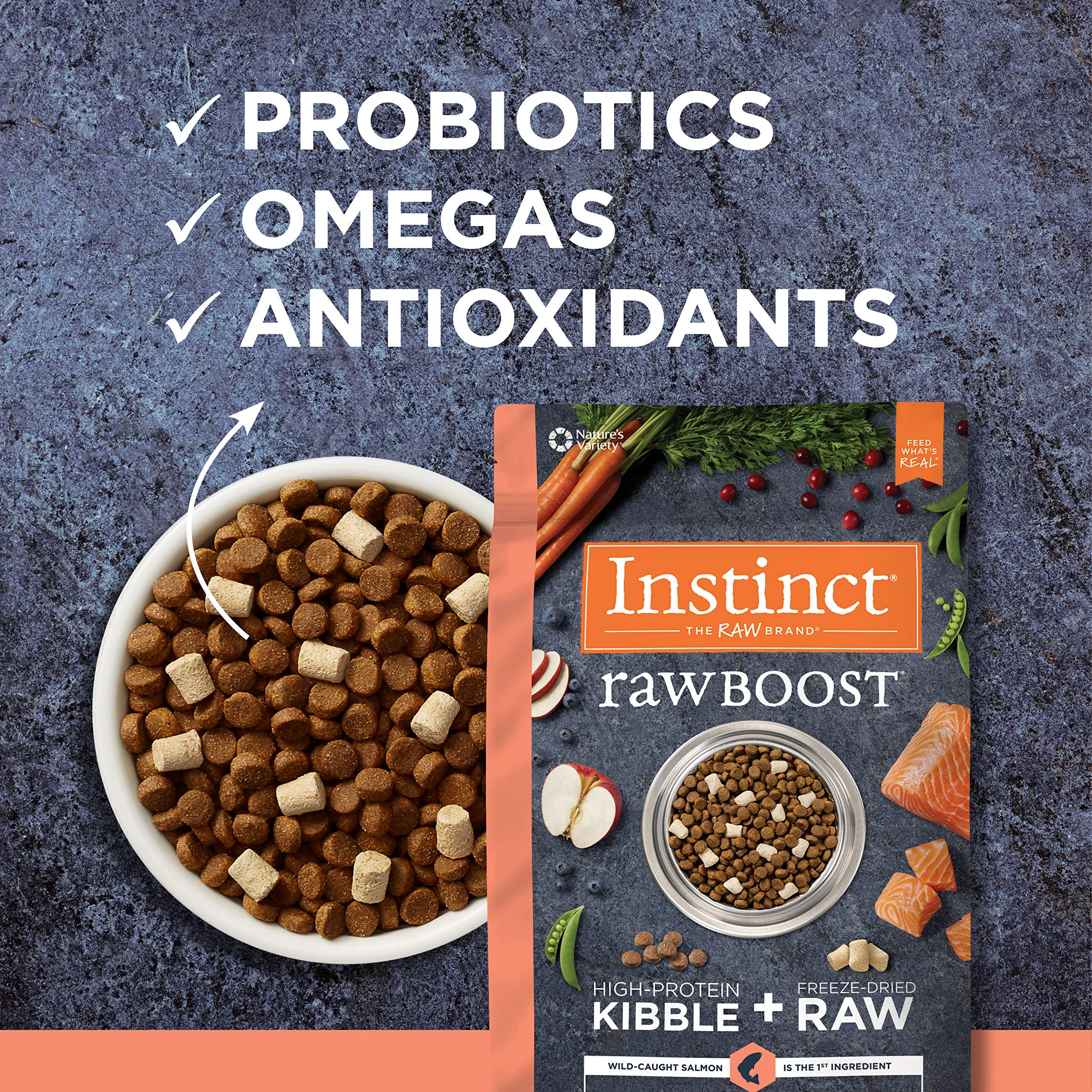 Instinct Raw Boost Grain Free Recipe with Real Salmon Natural Dry Dog Food by Natures Variety, 19 lb. Bag